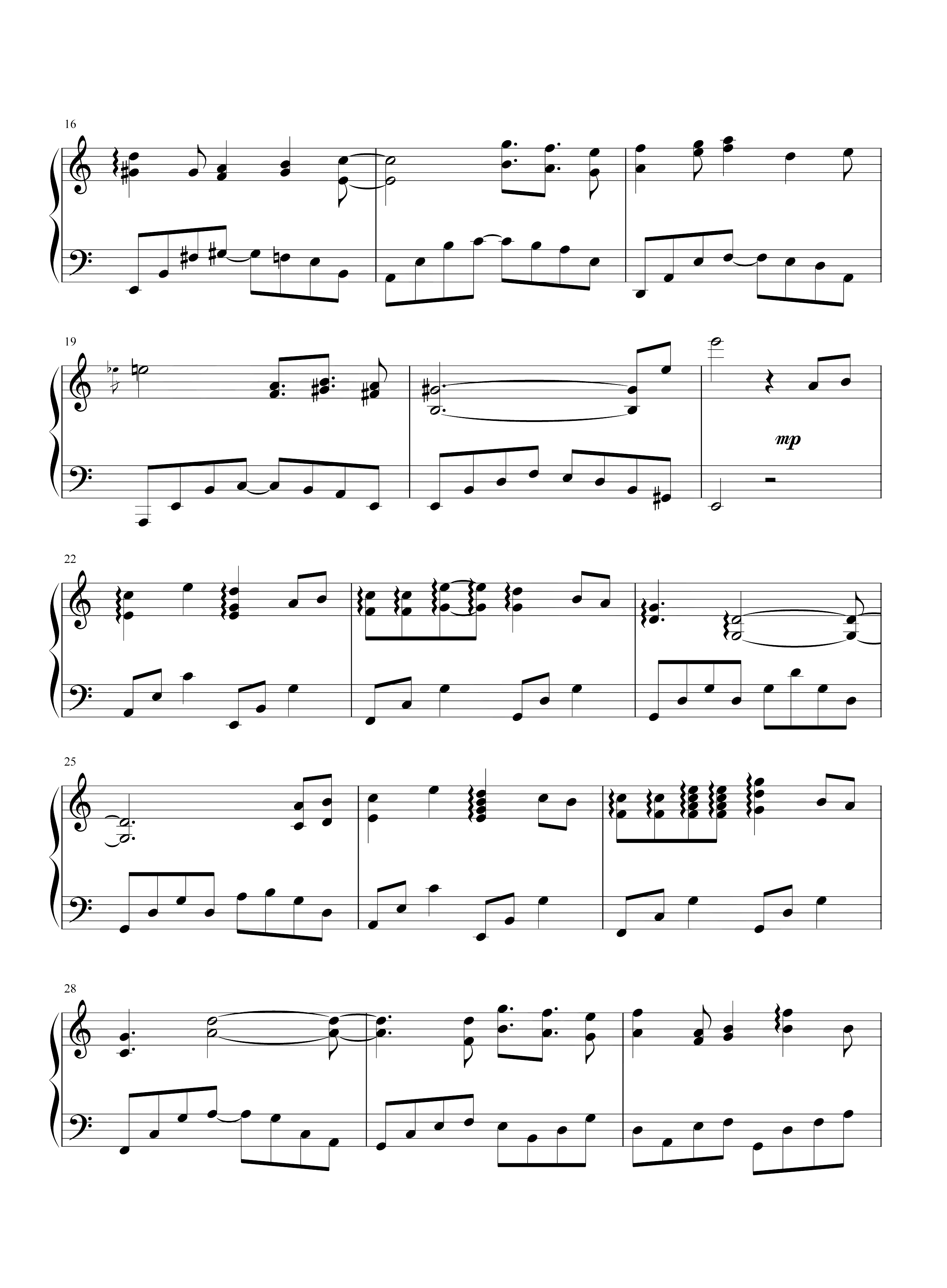 守候-新绝代双骄3主题曲钢琴谱2