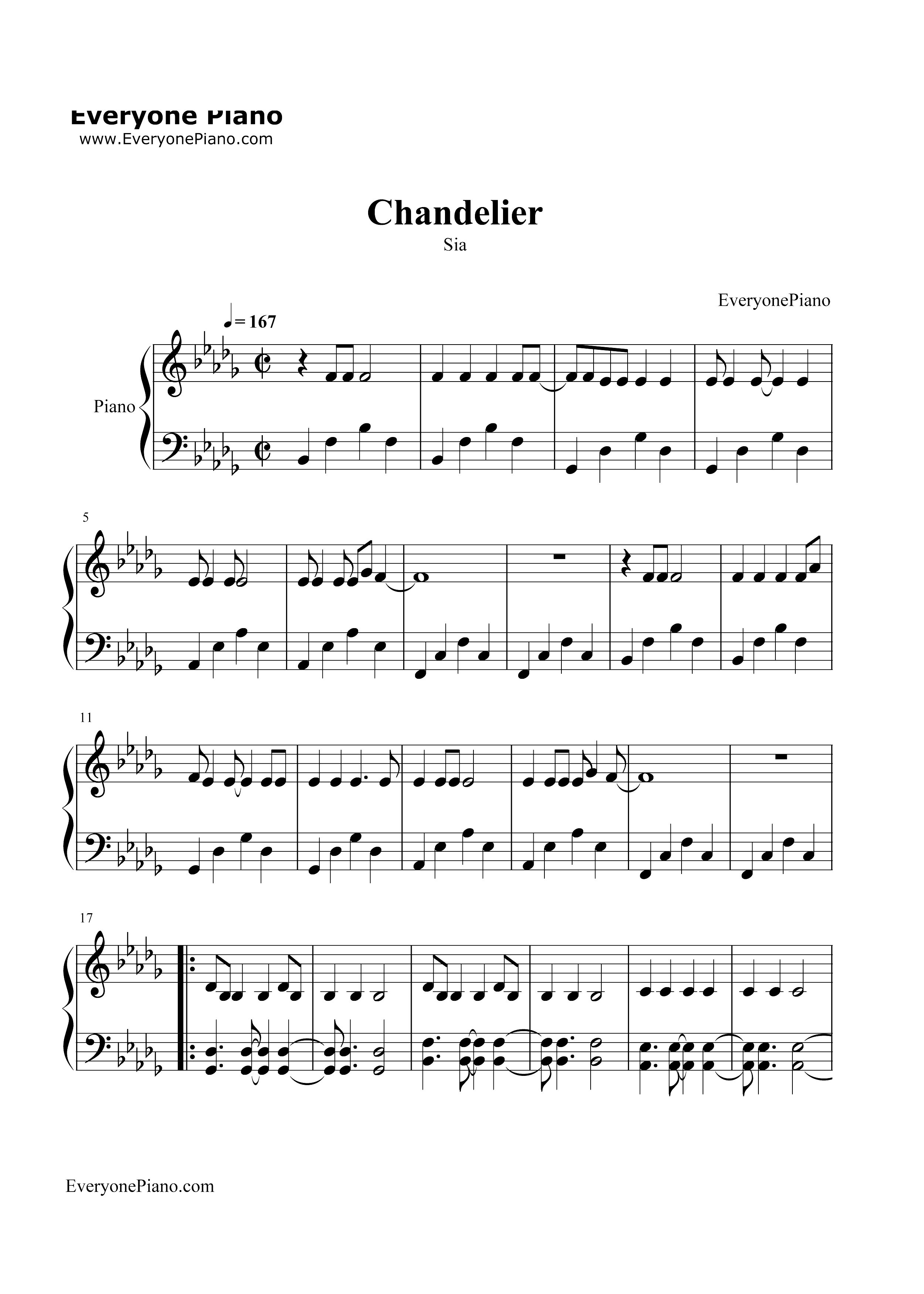 Chandelier-Sia钢琴谱1