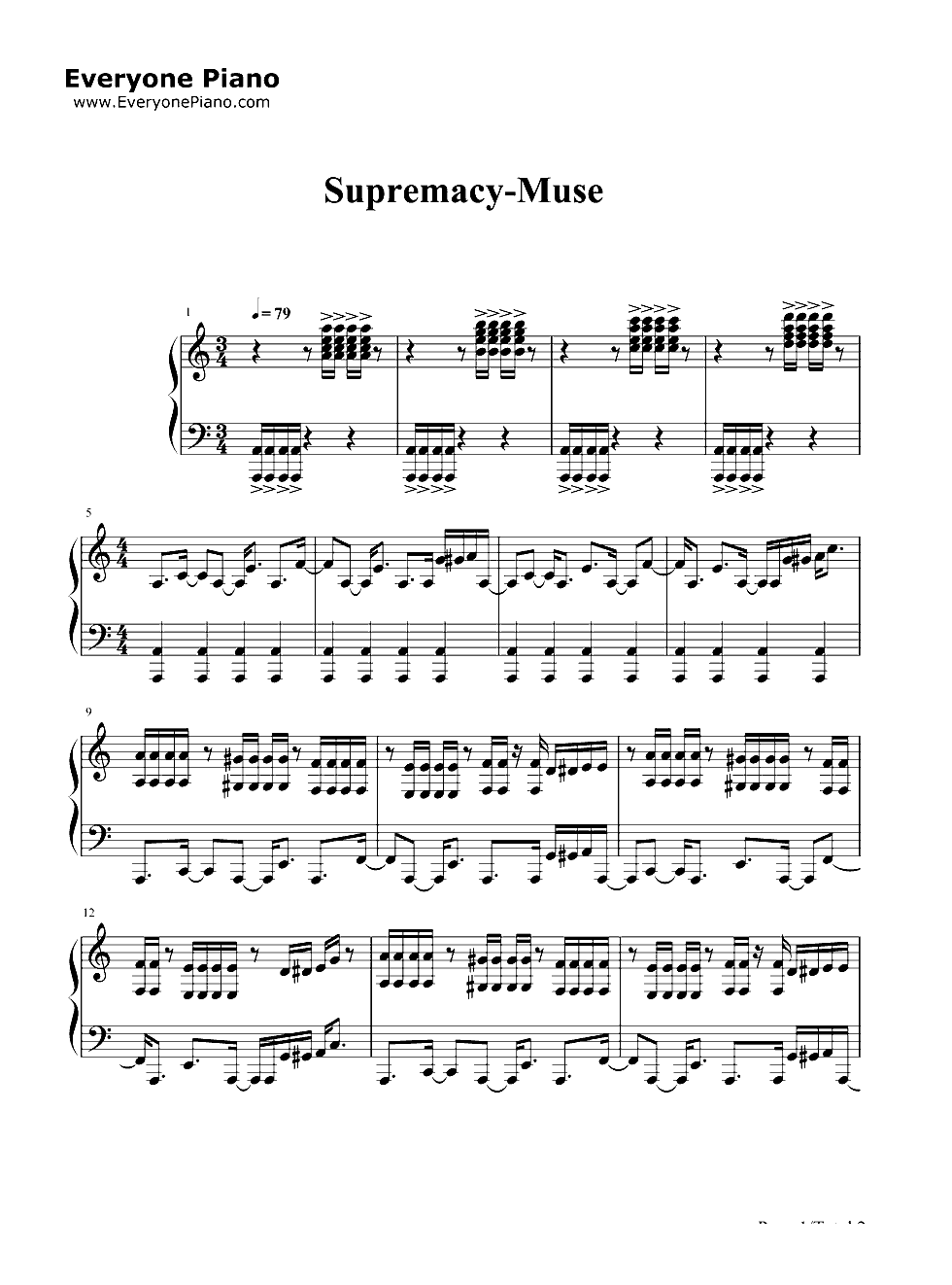 Supremacy-Muse钢琴谱1