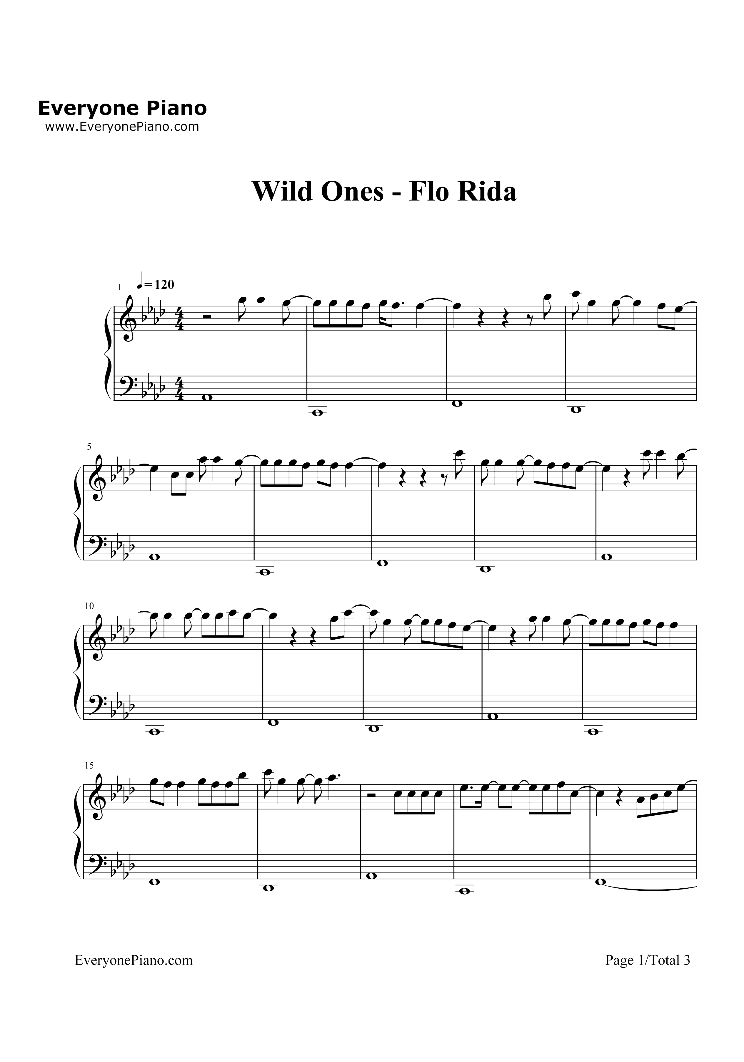 Wild Ones-Flo Rida钢琴谱1