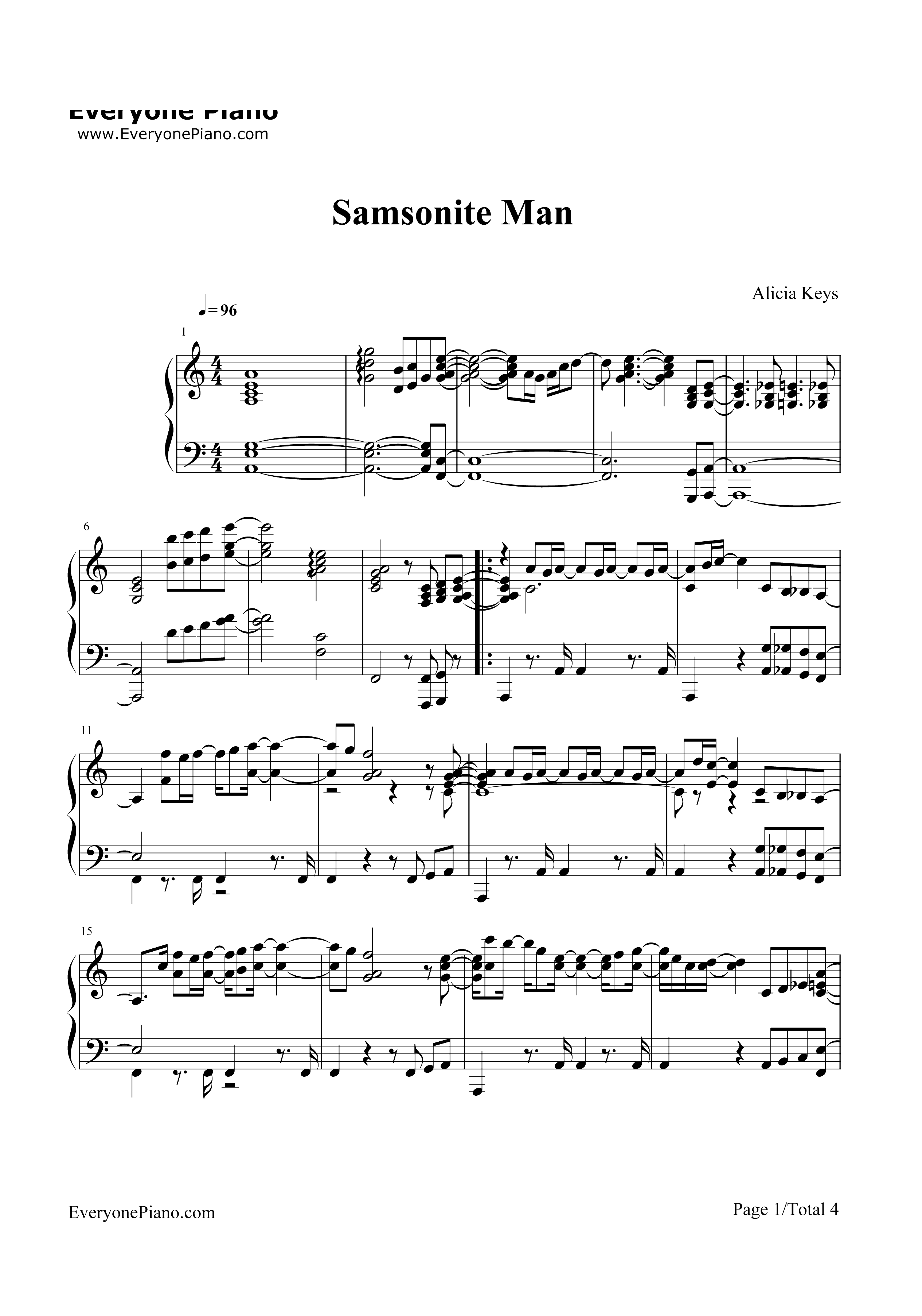 Samsonite Man-Alicia Keys钢琴谱1