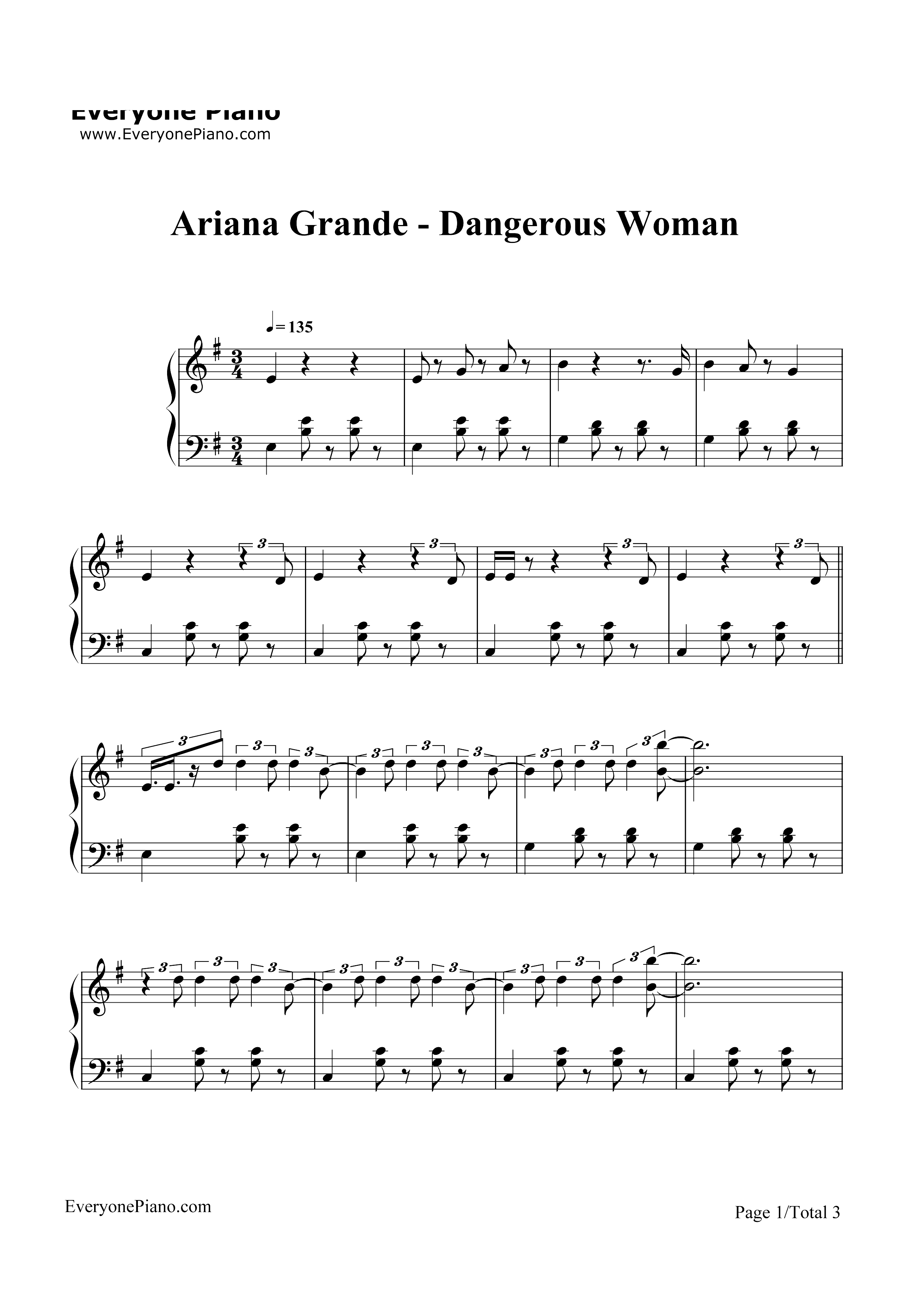 Dangerous Woman-Ariana Grande钢琴谱1