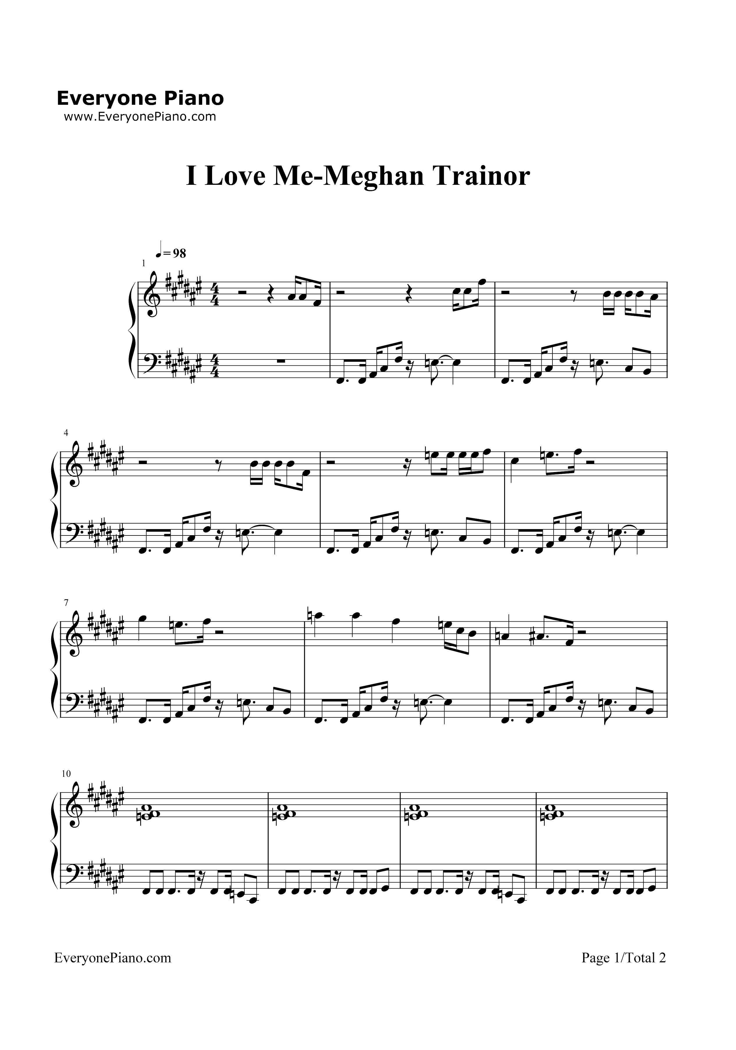 I Love Me-Meghan Trainor钢琴谱1