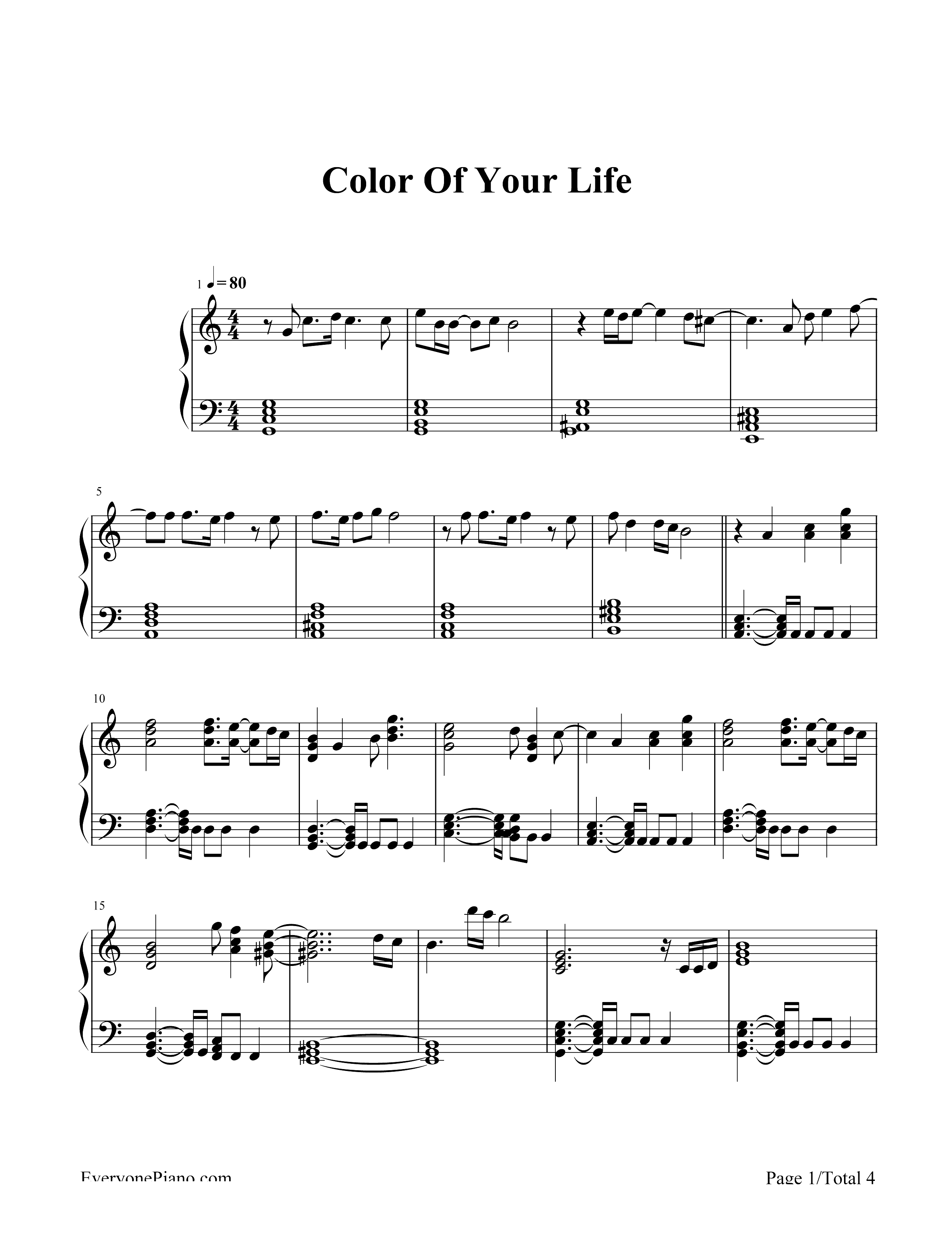 Color Of Your Life-Michal Szpak钢琴谱1