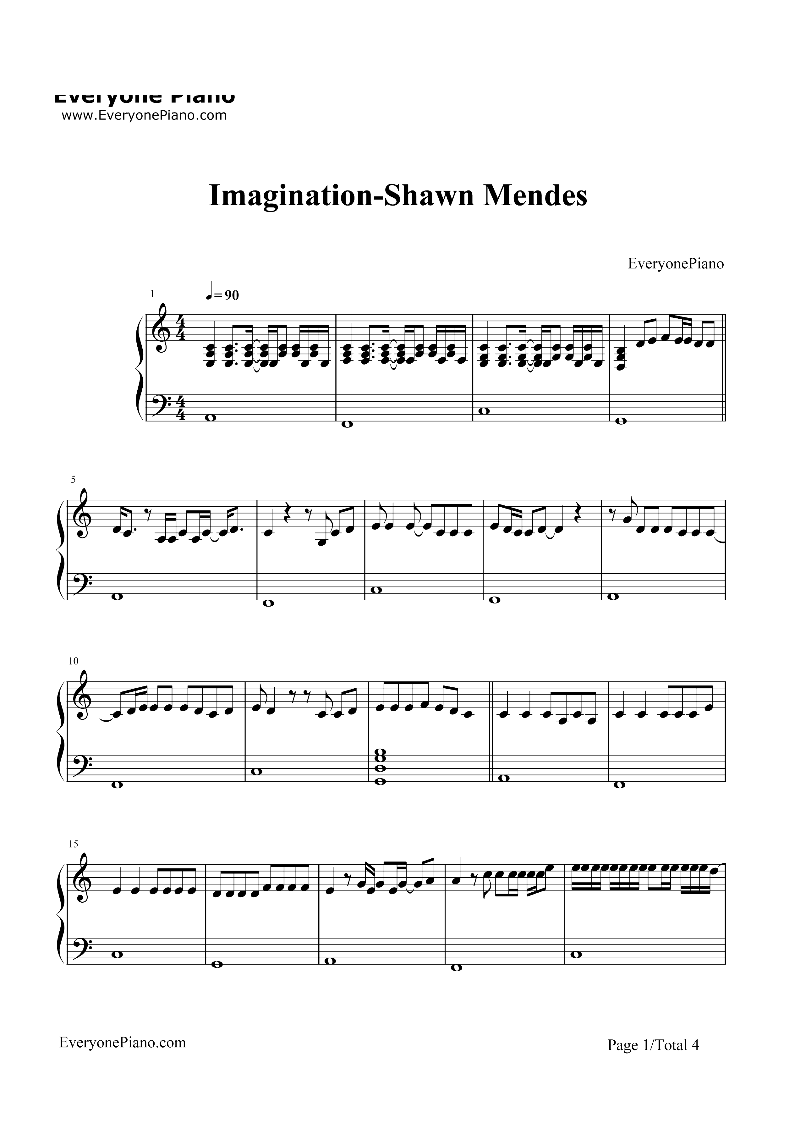 Imagination-Shawn Mendes钢琴谱1