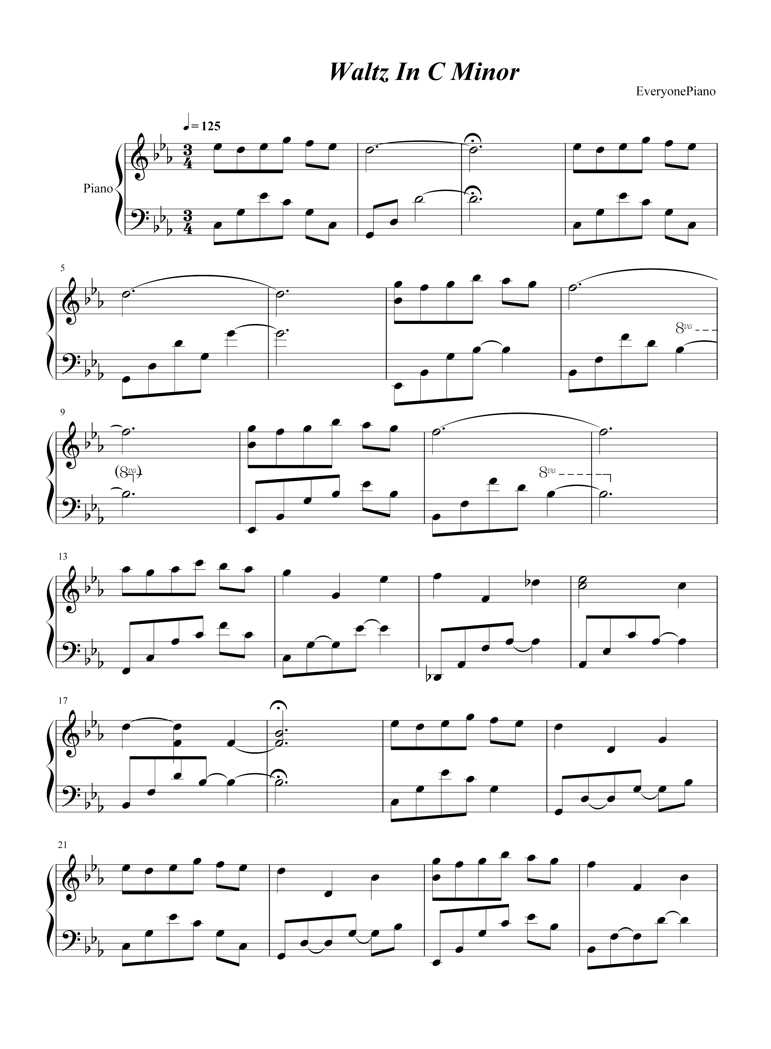 Waltz In C Minor-李闰珉钢琴谱1