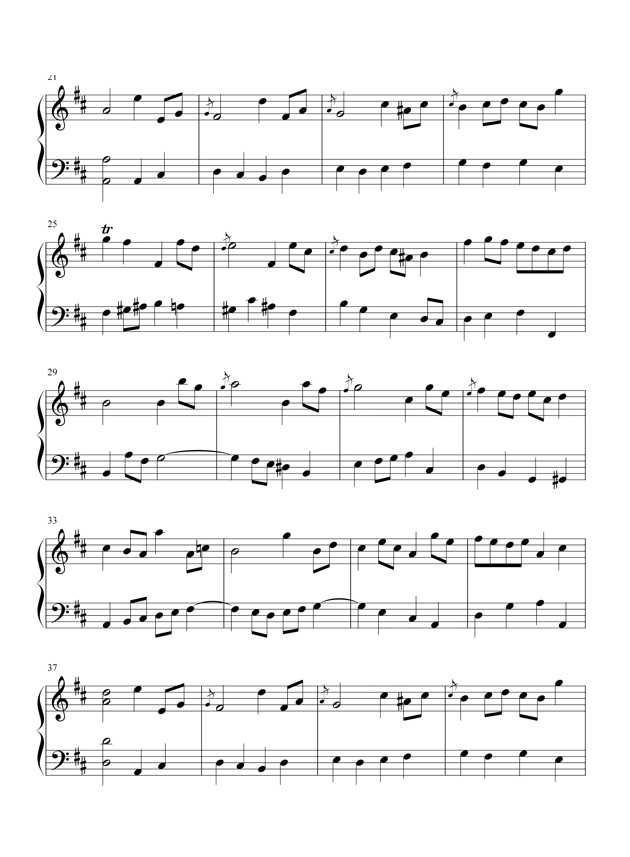 BWV 1068加沃特舞曲I钢琴谱2