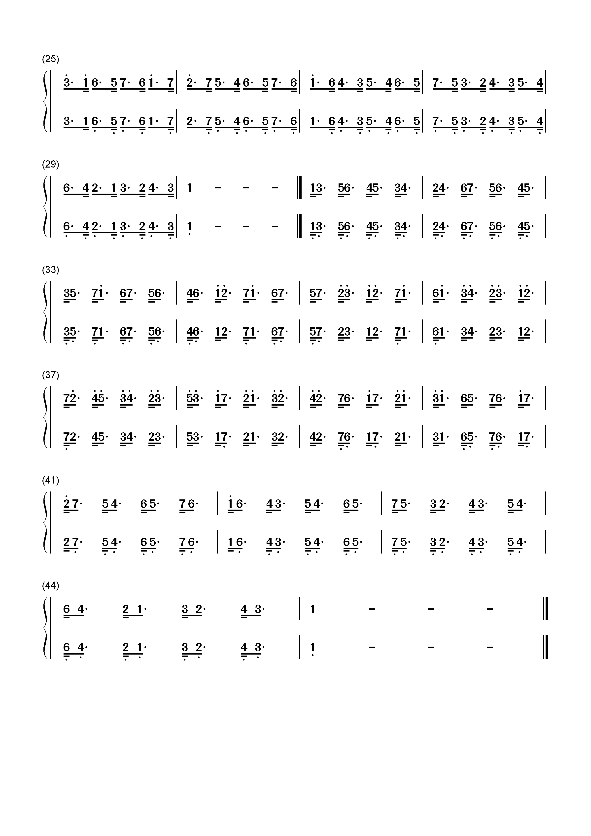 哈农基本练习8双手简谱预览2