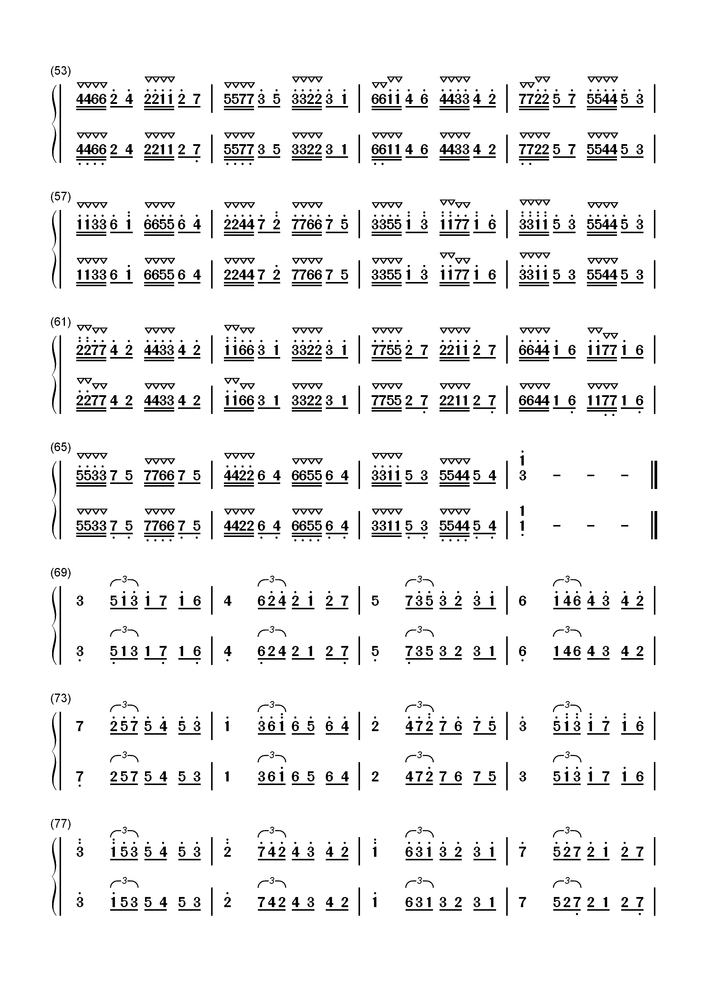 哈农基本练习20双手简谱预览3