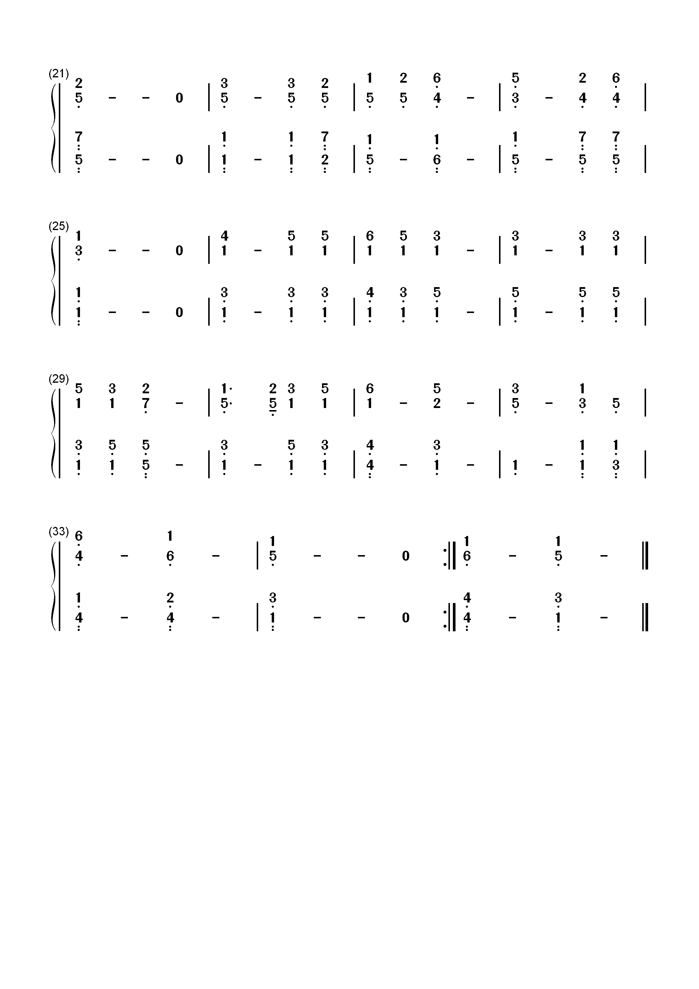 圣诞感恩歌-圣诞歌曲双手简谱预览2