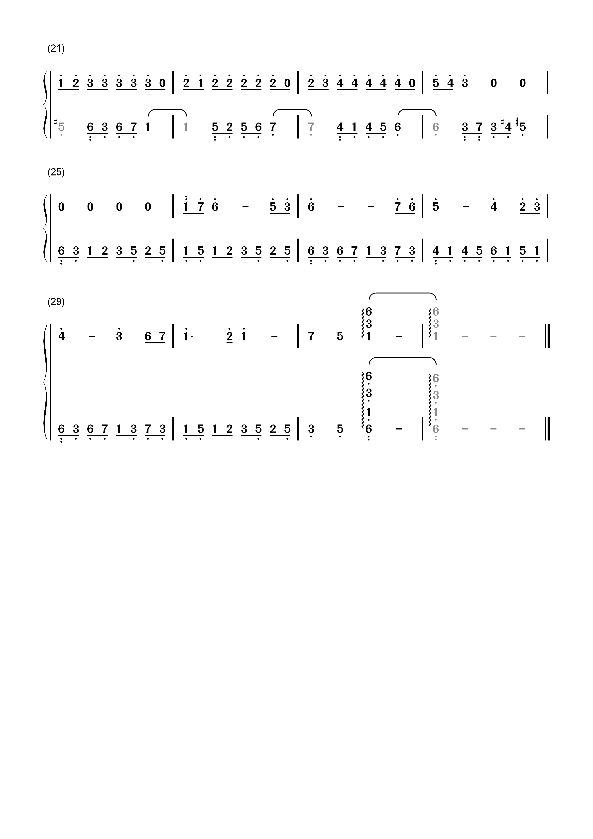 失恋进行曲-简单又好听的练习曲双手简谱预览2