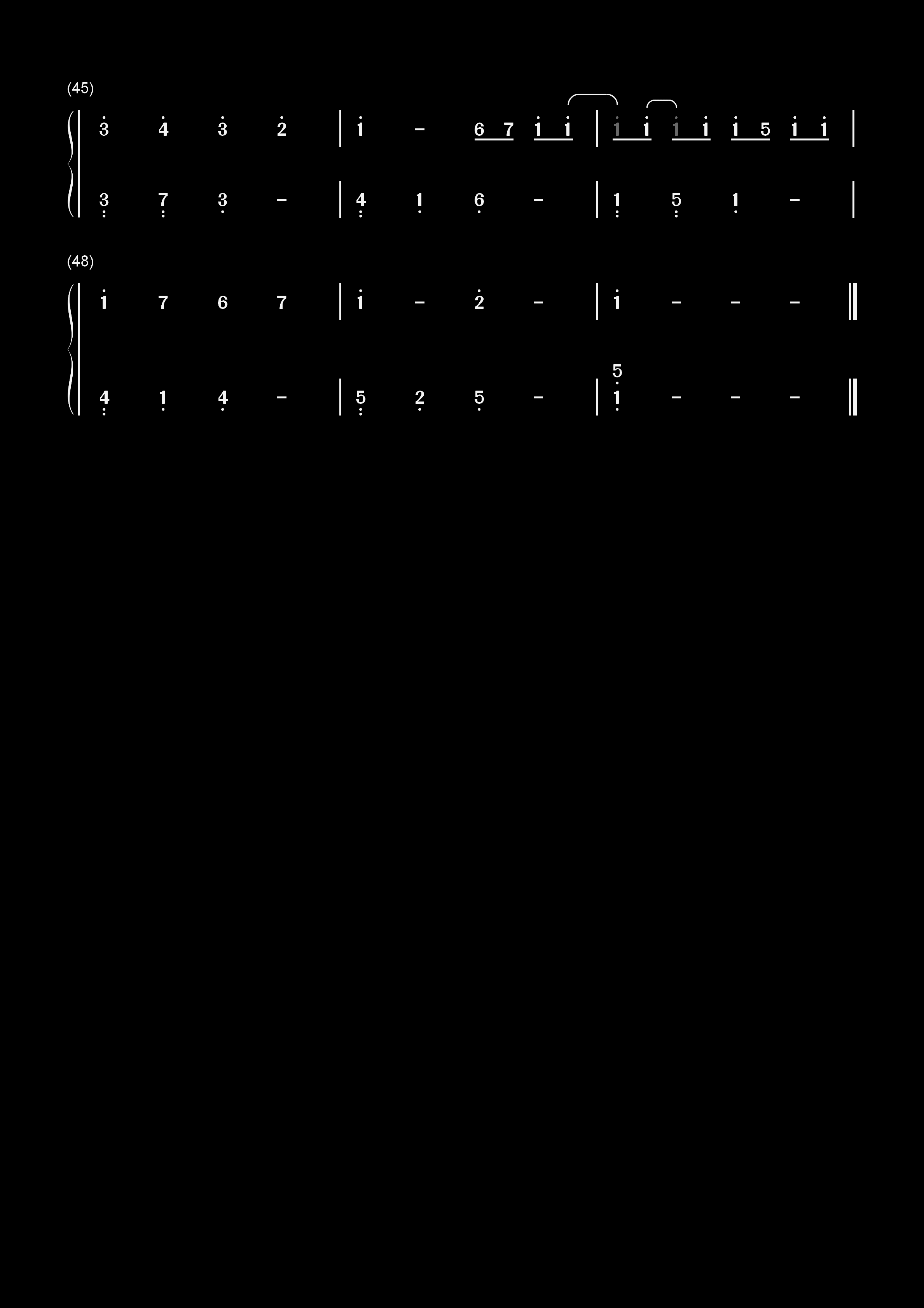 卡农G调简单版-EOP教学曲双手简谱预览3