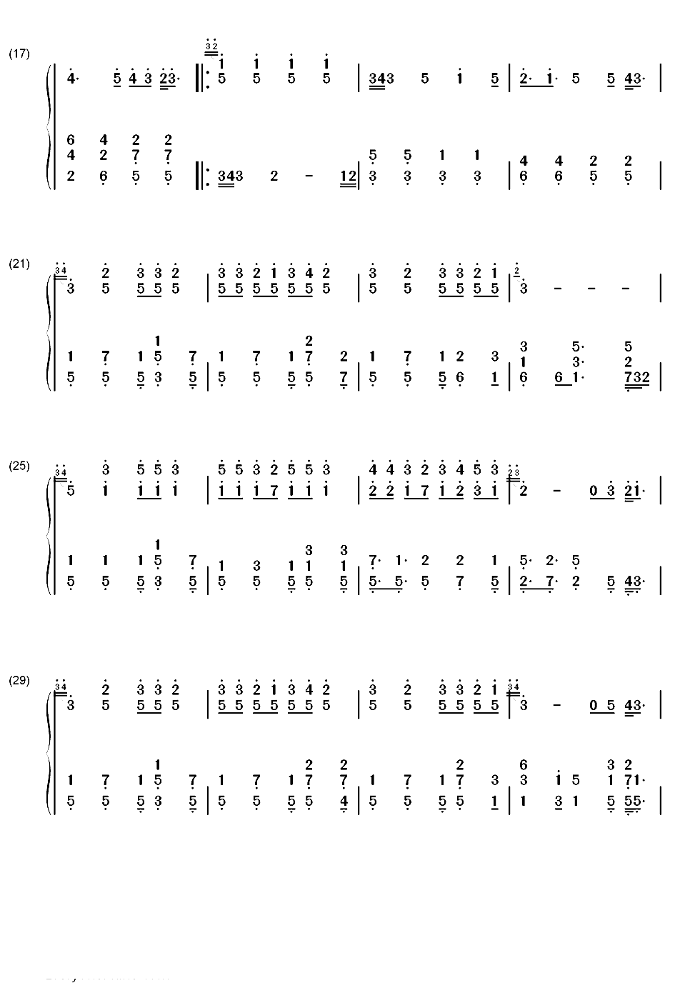 因你而在-林俊杰最新单曲双手简谱预览2