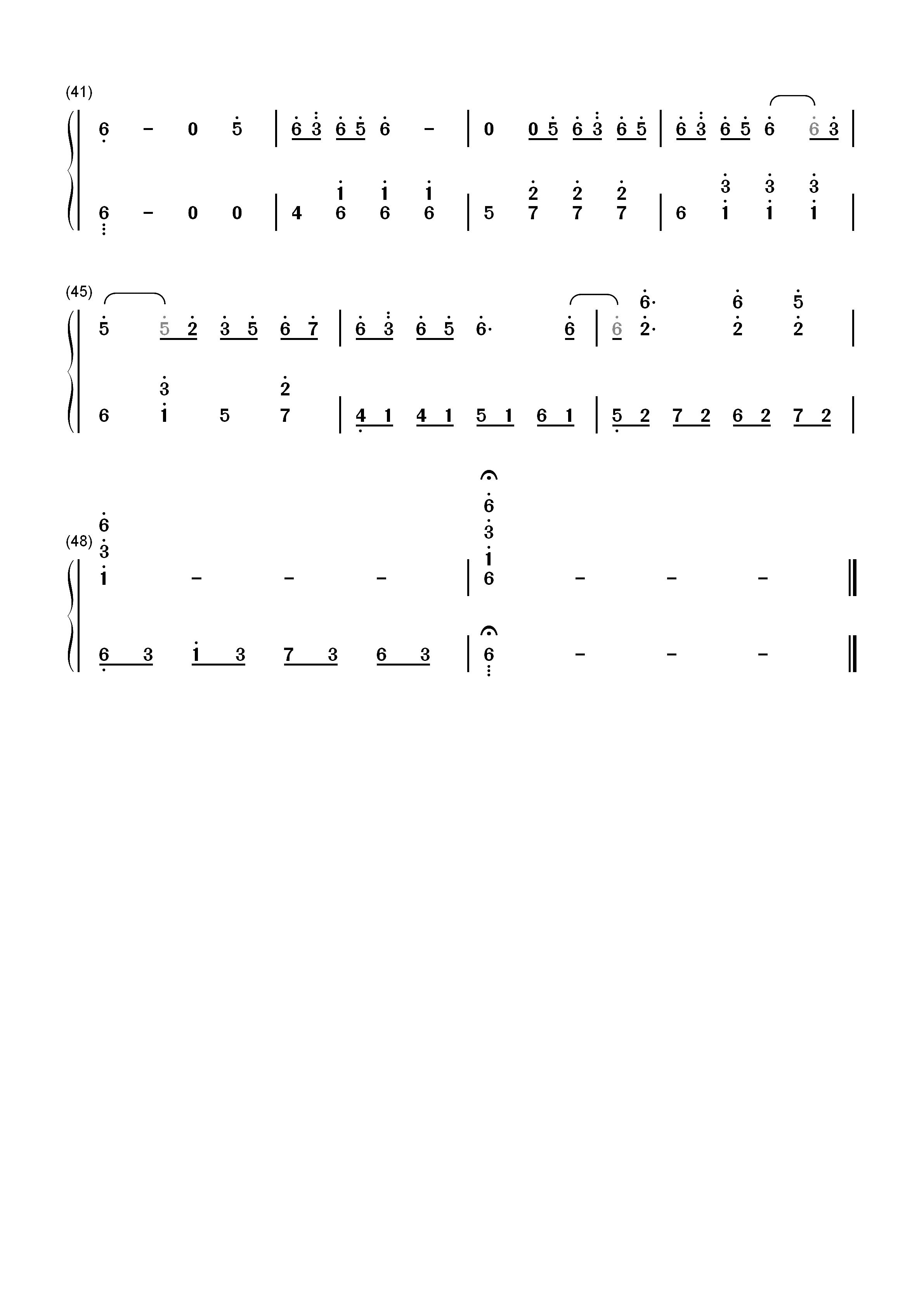 潮鸣-CLANNAD插曲-EOP教学曲双手简谱预览3