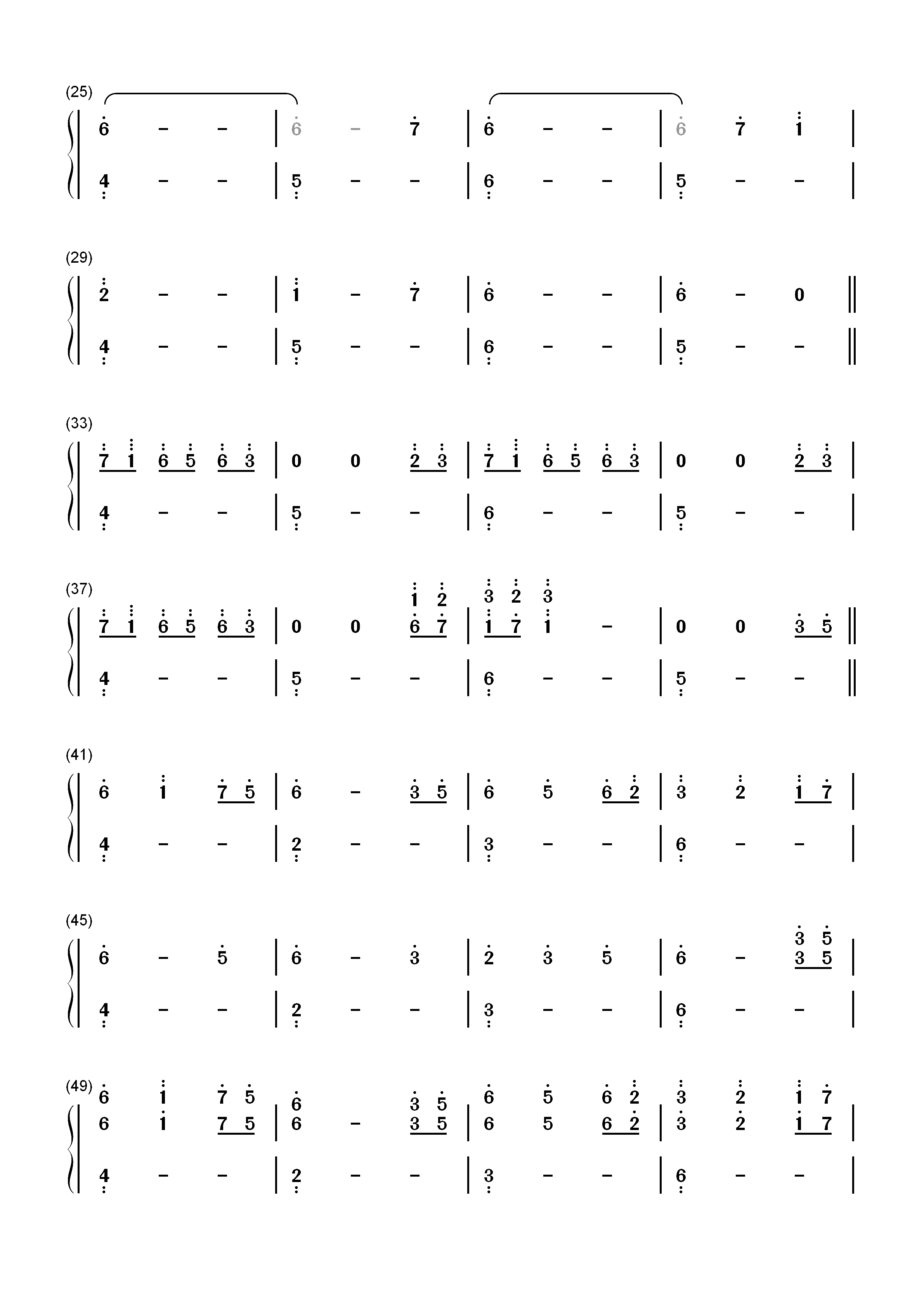 雪野原-CLANNAD游戏原声-EOP教学曲双手简谱预览2