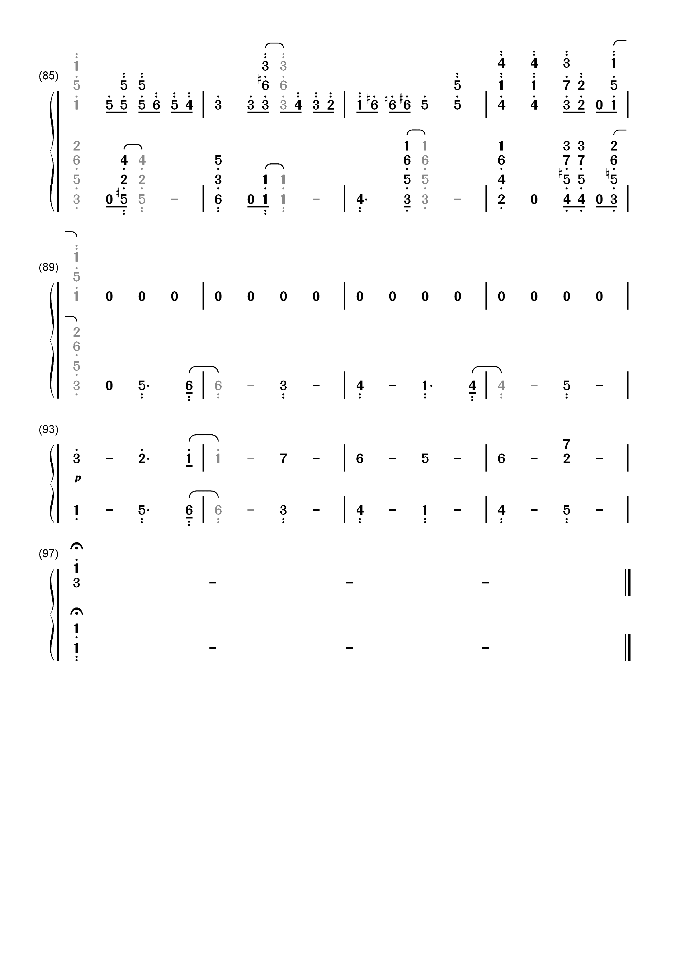 卡农-爵士版双手简谱预览5