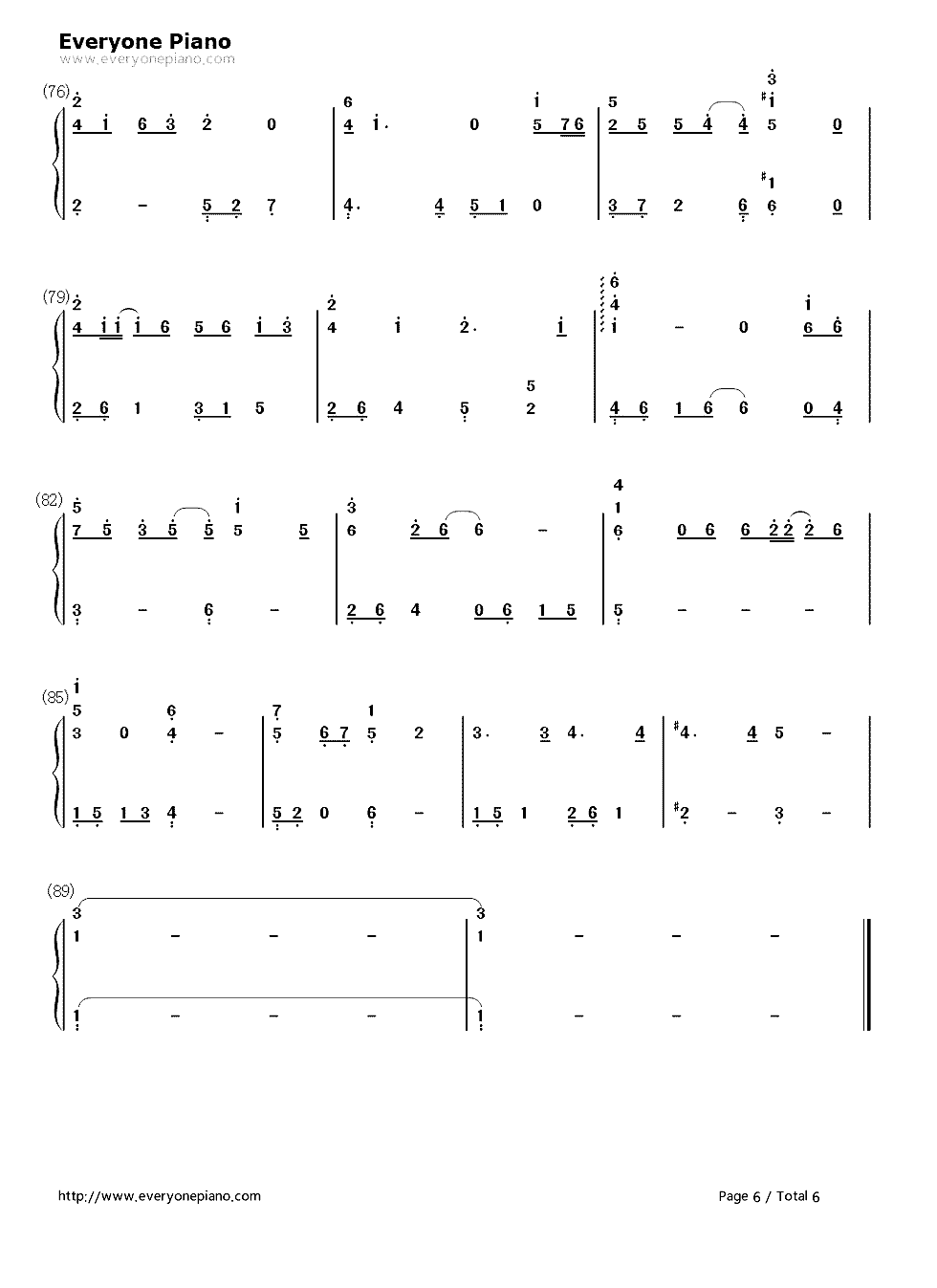 三寸日光-EOP教学曲-梁静茹双手简谱预览6