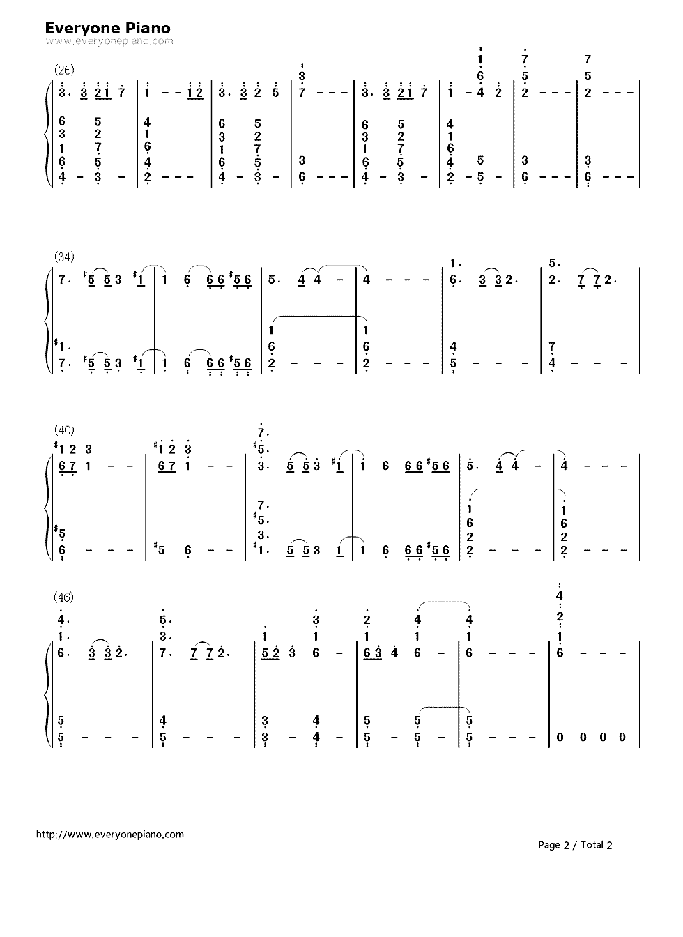 Ks Theme-EOP教学曲双手简谱预览2