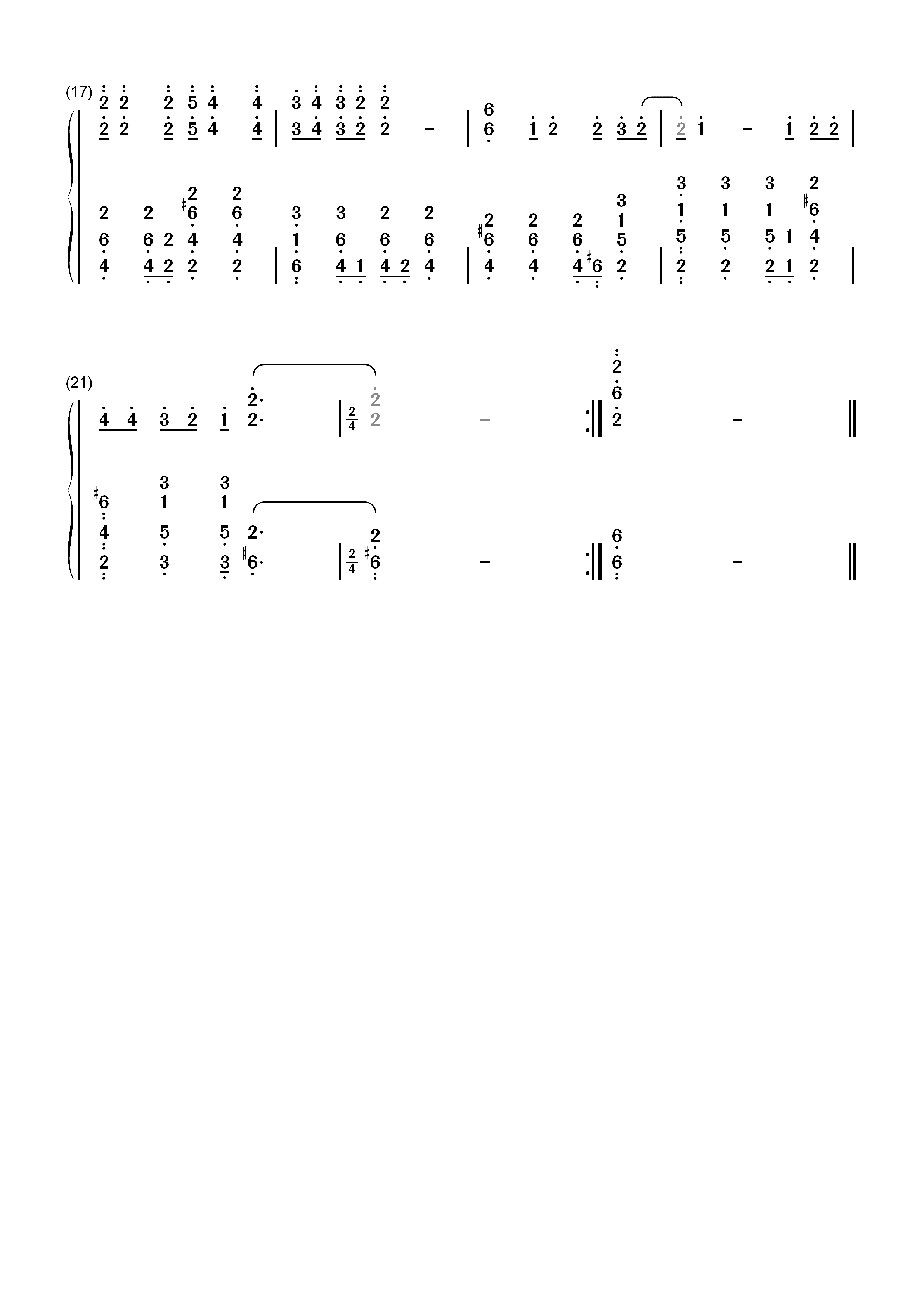 只想守护你-戴拿•奥特曼片尾曲-EOP教学曲双手简谱预览2