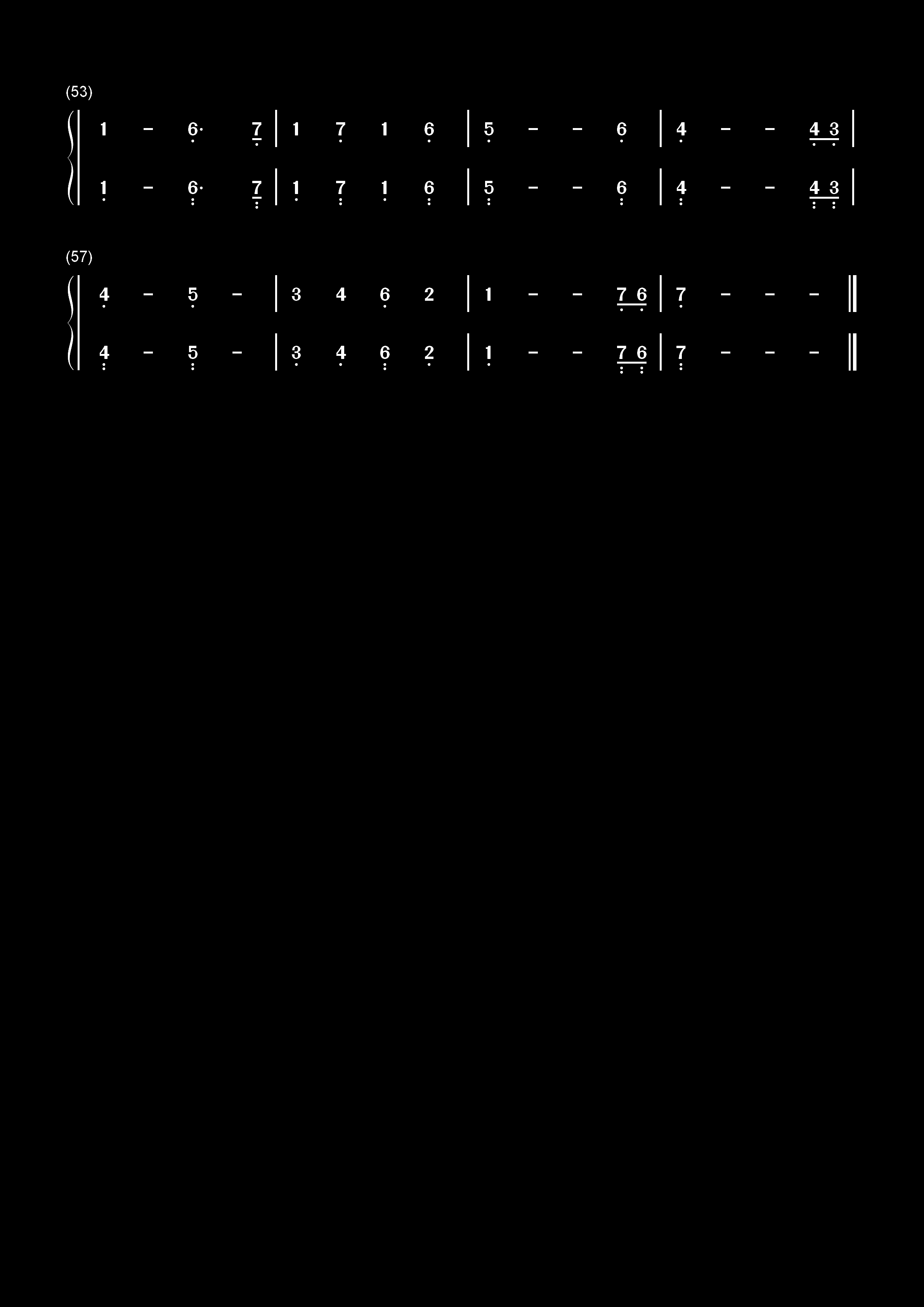 阿法利亚BGM双手简谱预览3