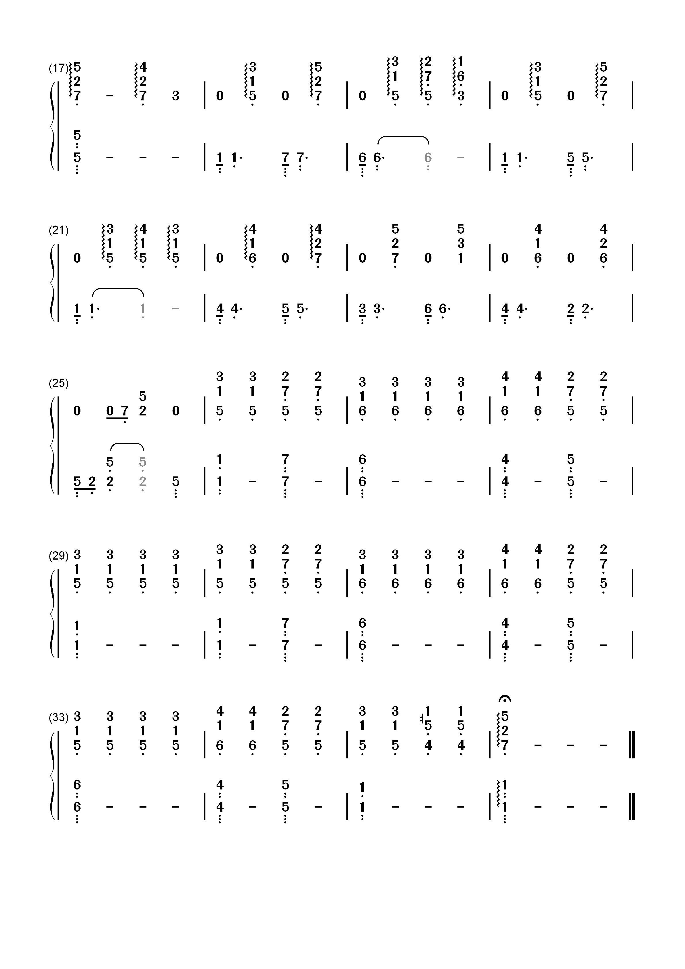 太早伴奏版-绝对计划片尾曲-EOP教学曲双手简谱预览2