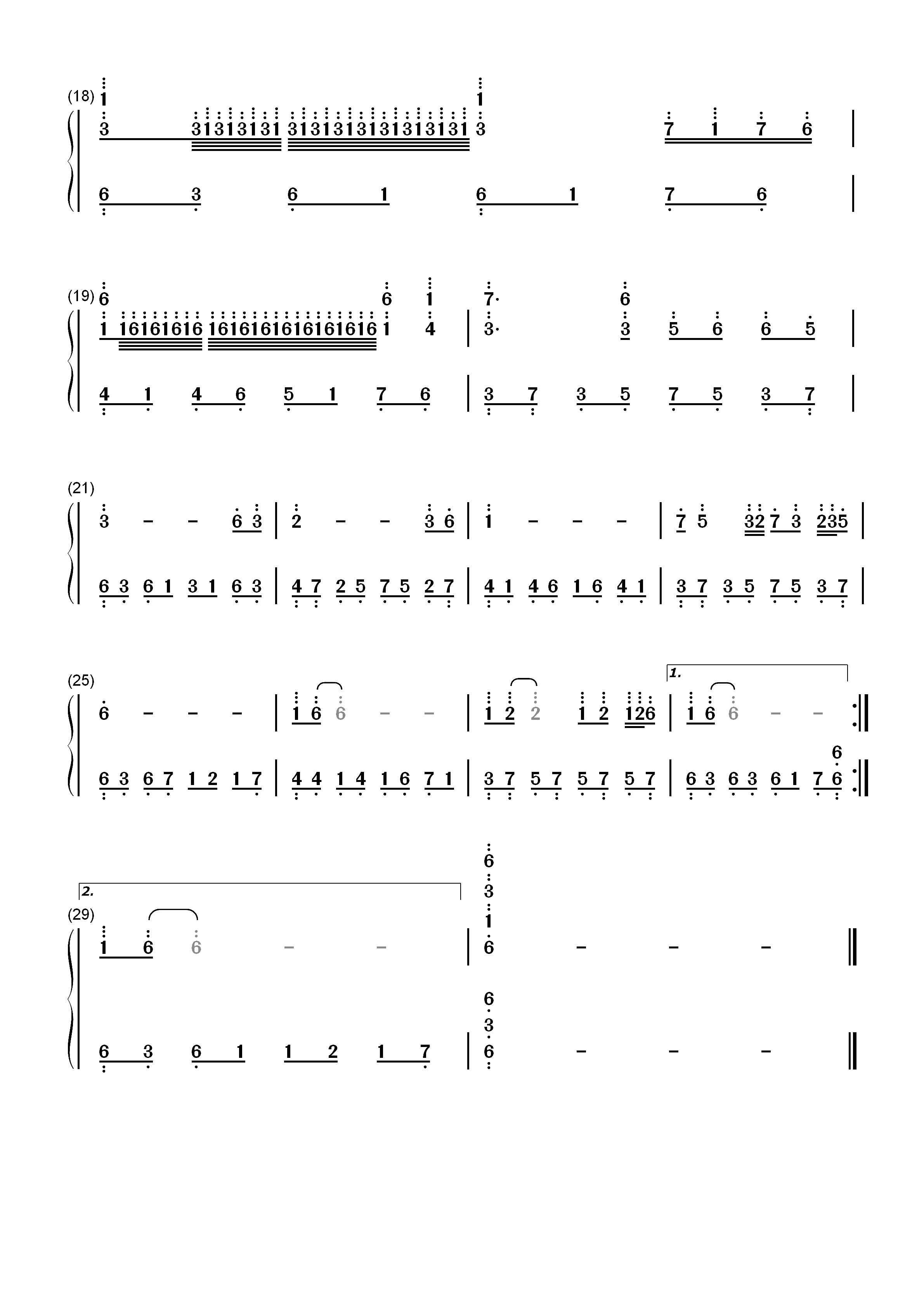 枉凝眉-红楼梦-EOP教学曲双手简谱预览3