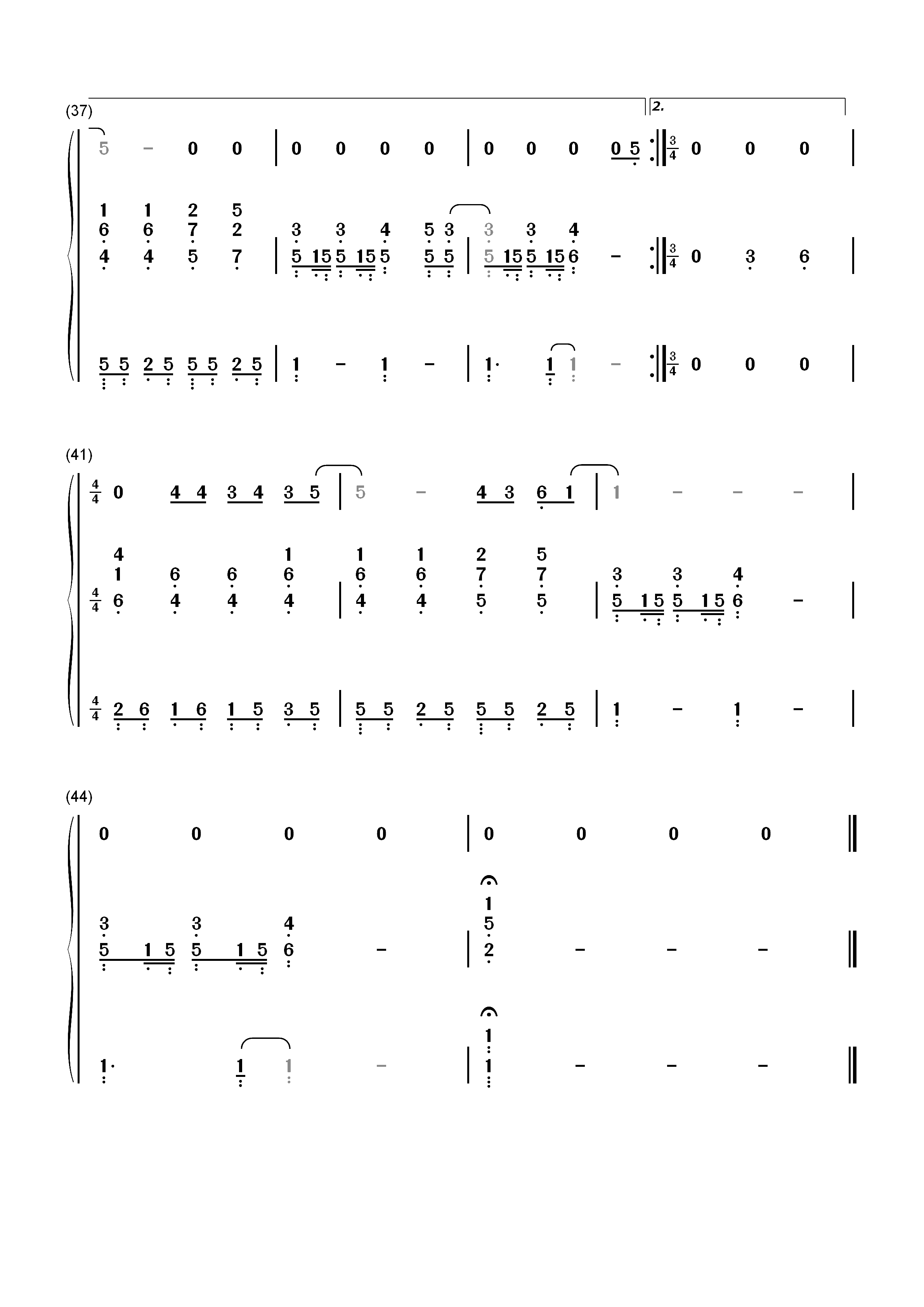 世界末日-钢琴伴奏-EOP教学曲双手简谱预览4