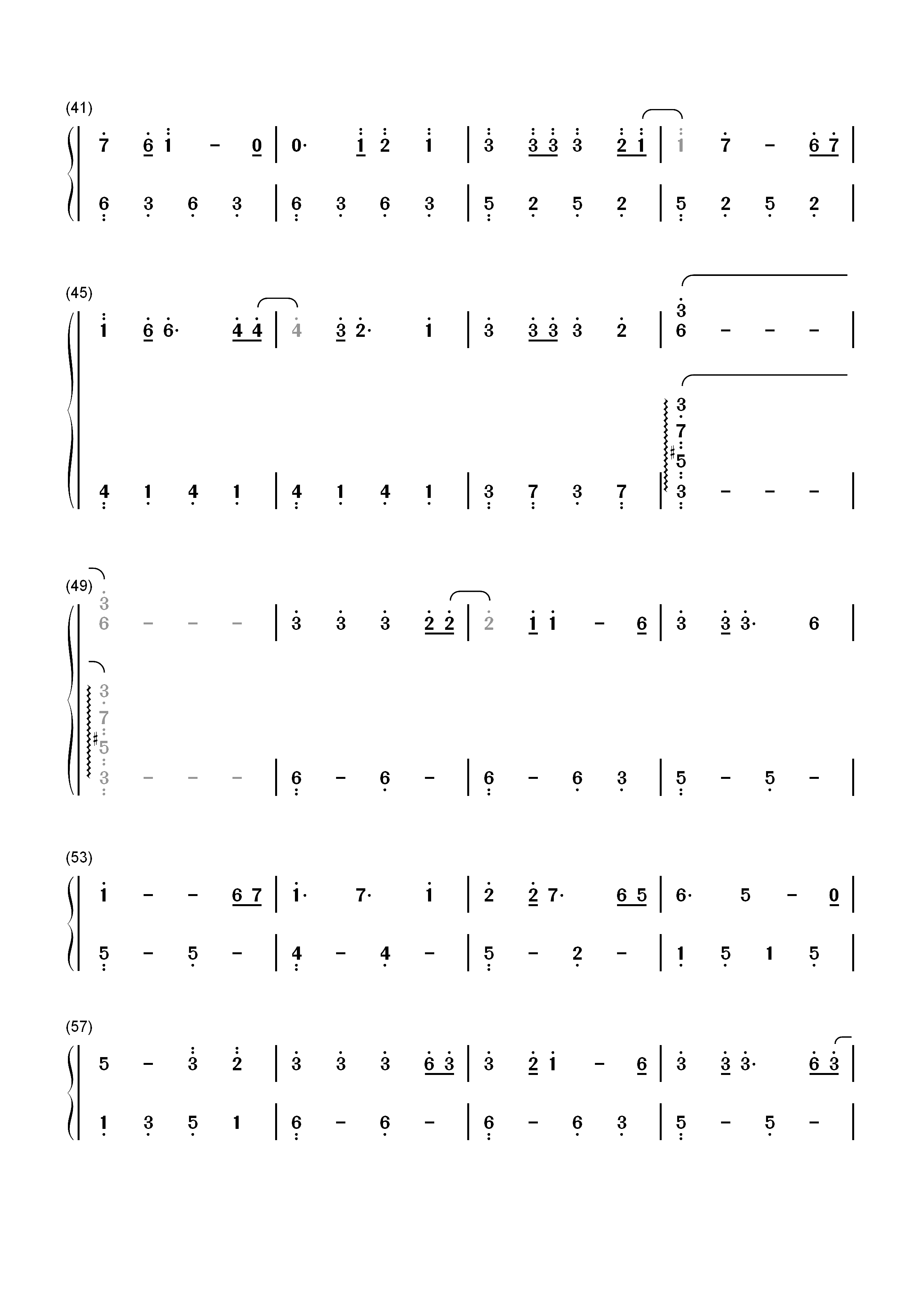 回忆的沙漏-《G.E.M.》双手简谱预览3