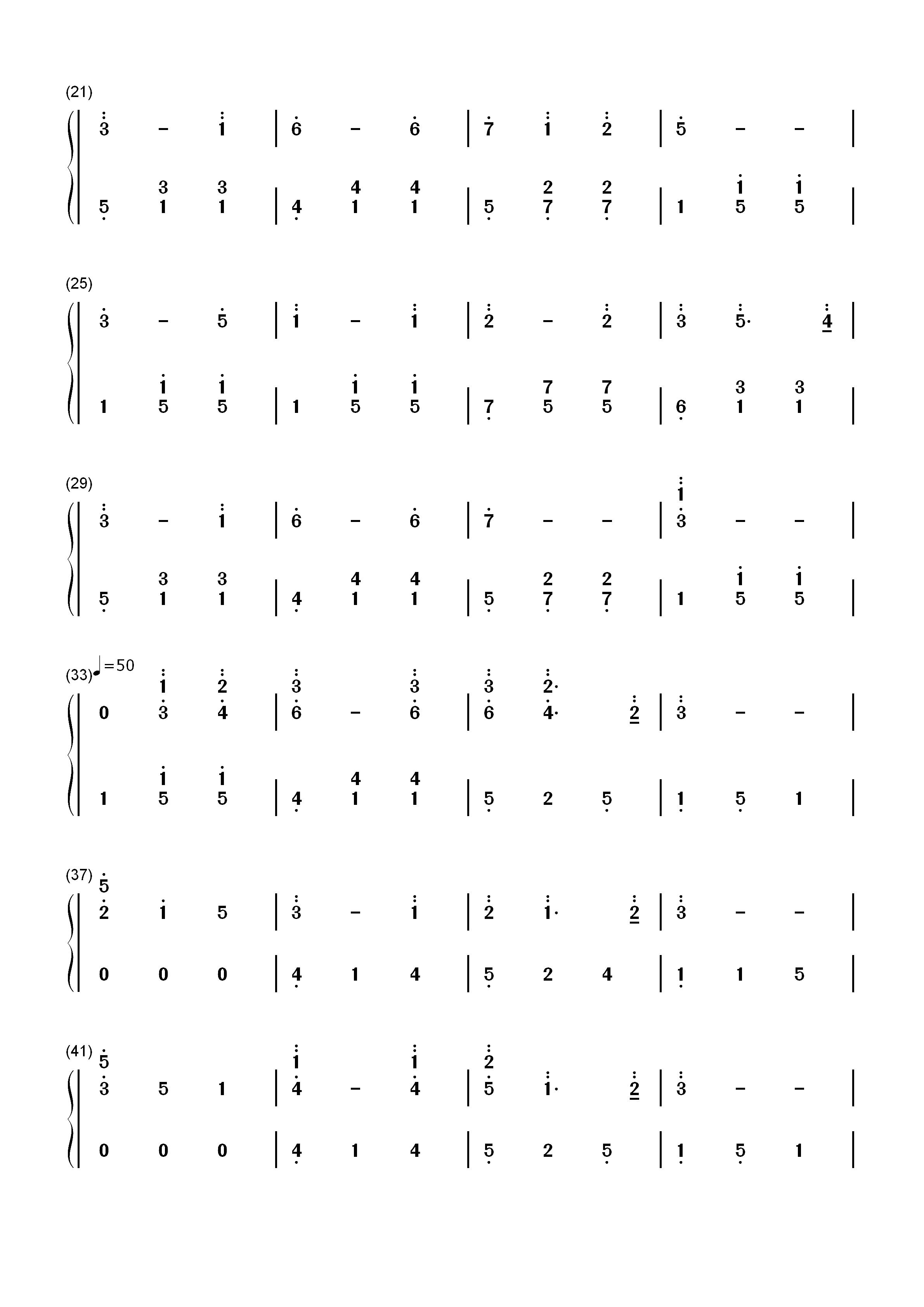 拥有-几米-EOP教学曲双手简谱预览2