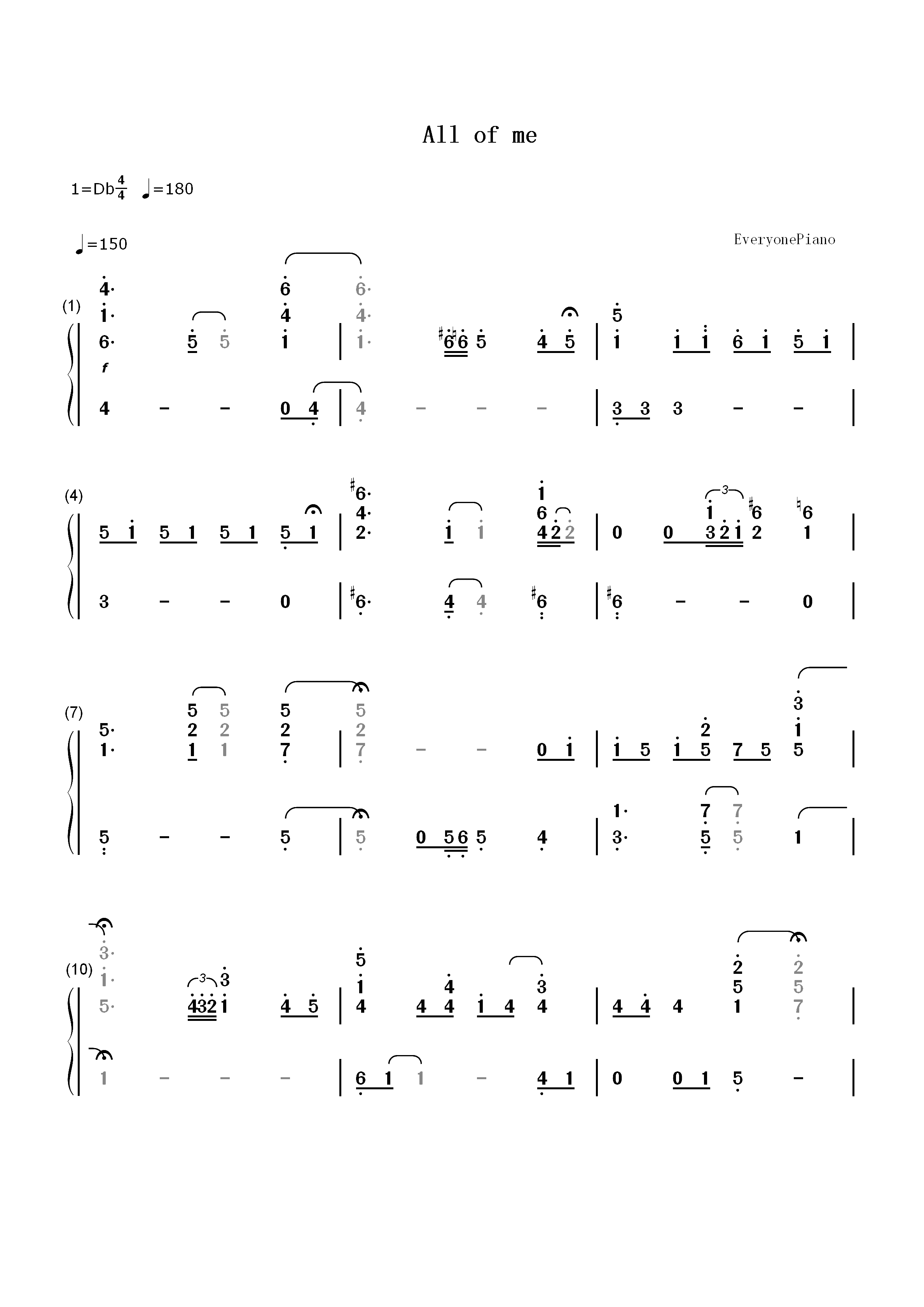 All of Me-Jon Schmidt双手简谱预览1