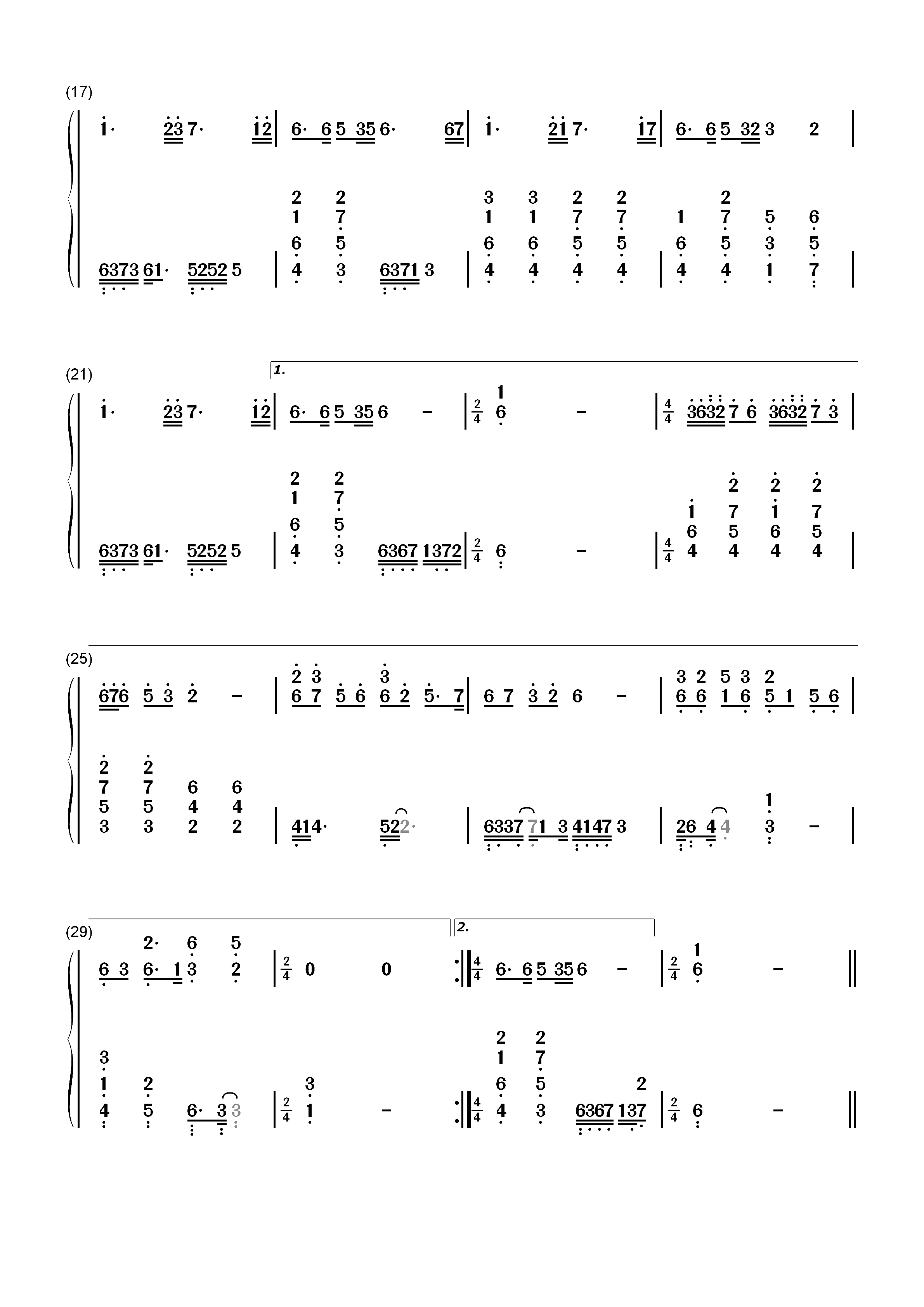 秋月梧桐-屠颖-EOP教学曲双手简谱预览2