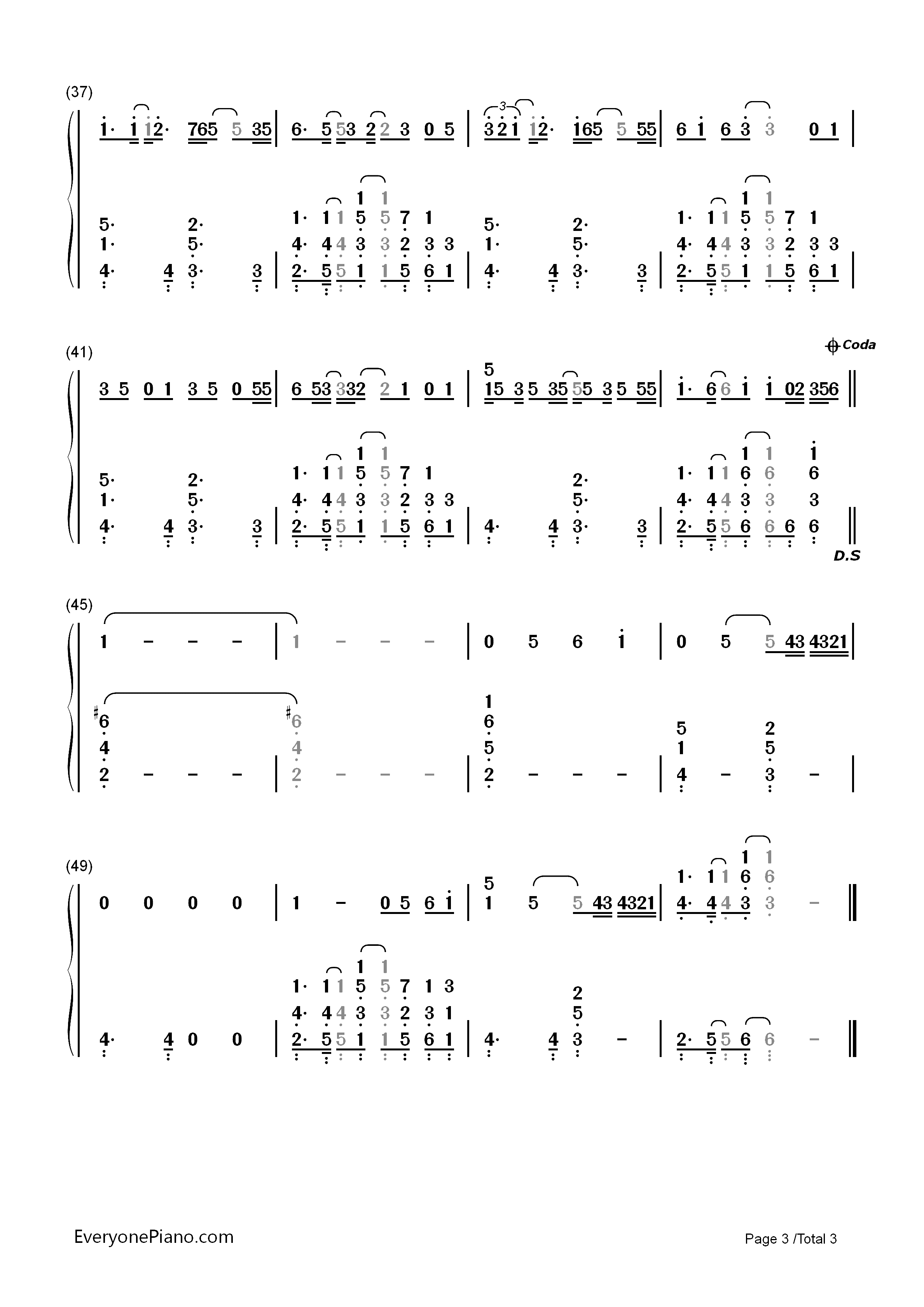 Seasons of Love-Jonathan Larson双手简谱预览3