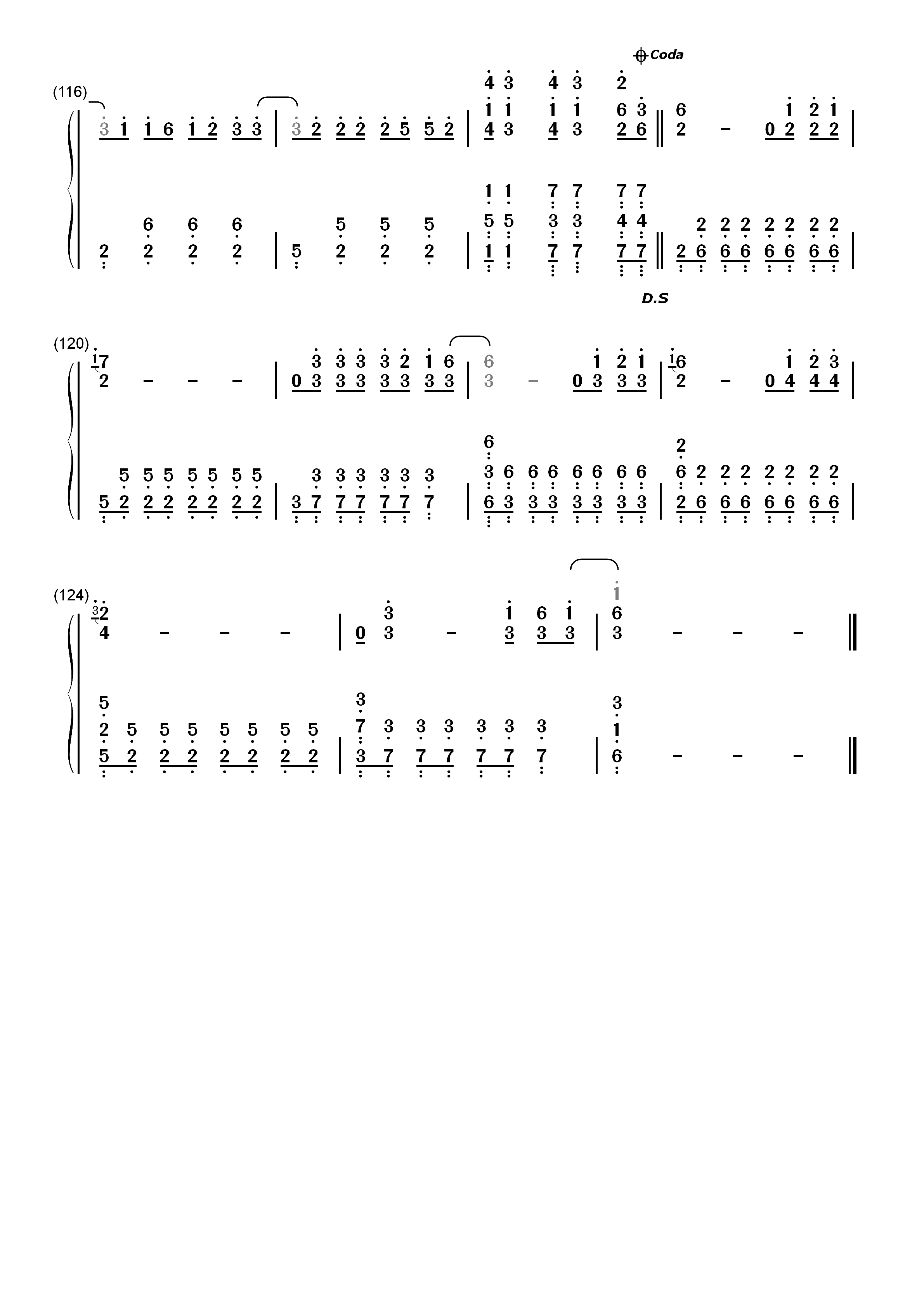 黑暗骑士-EOP教学曲双手简谱预览7