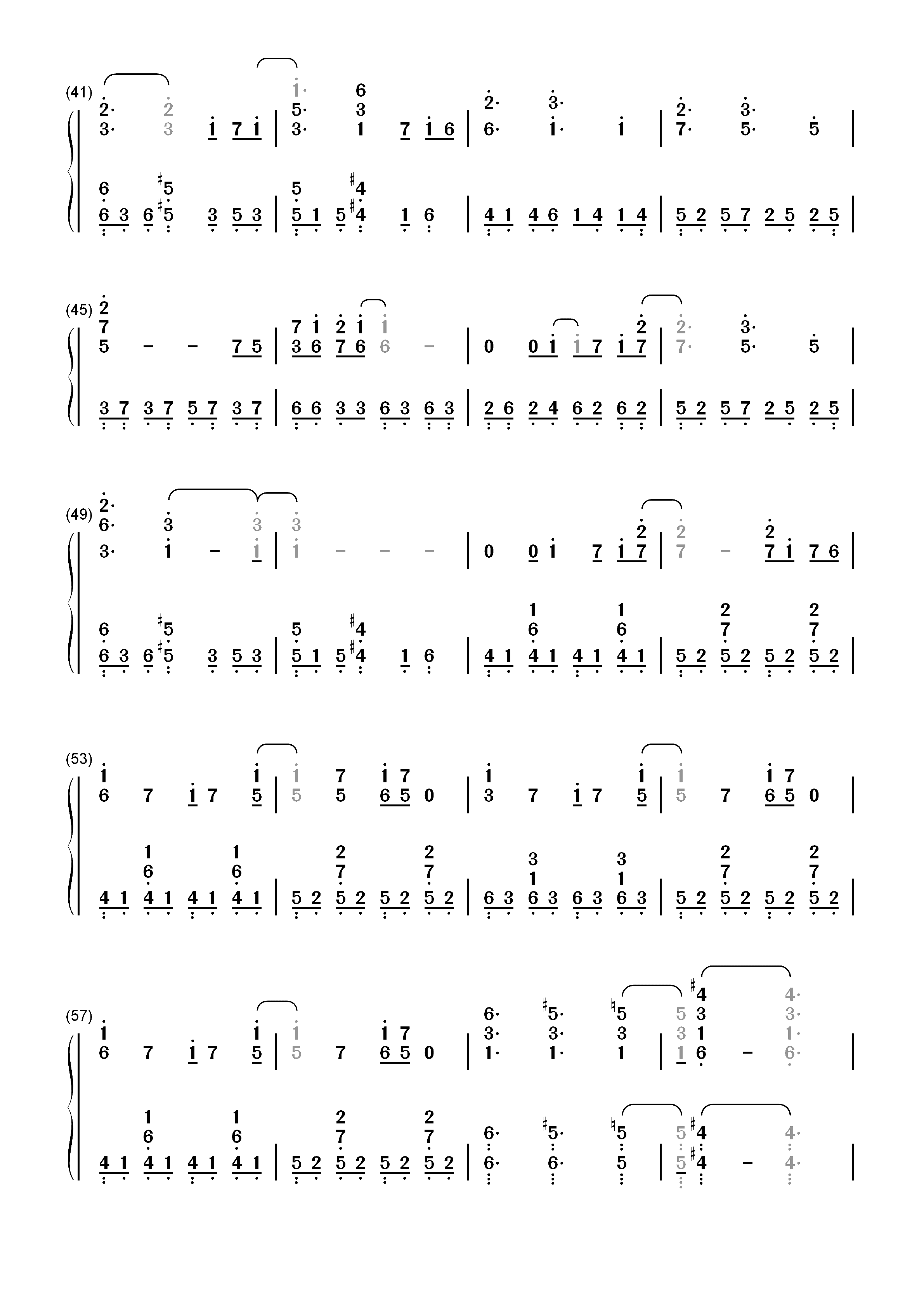 届かない恋-《白色相簿第二季》op -EOP教学曲双手简谱预览3