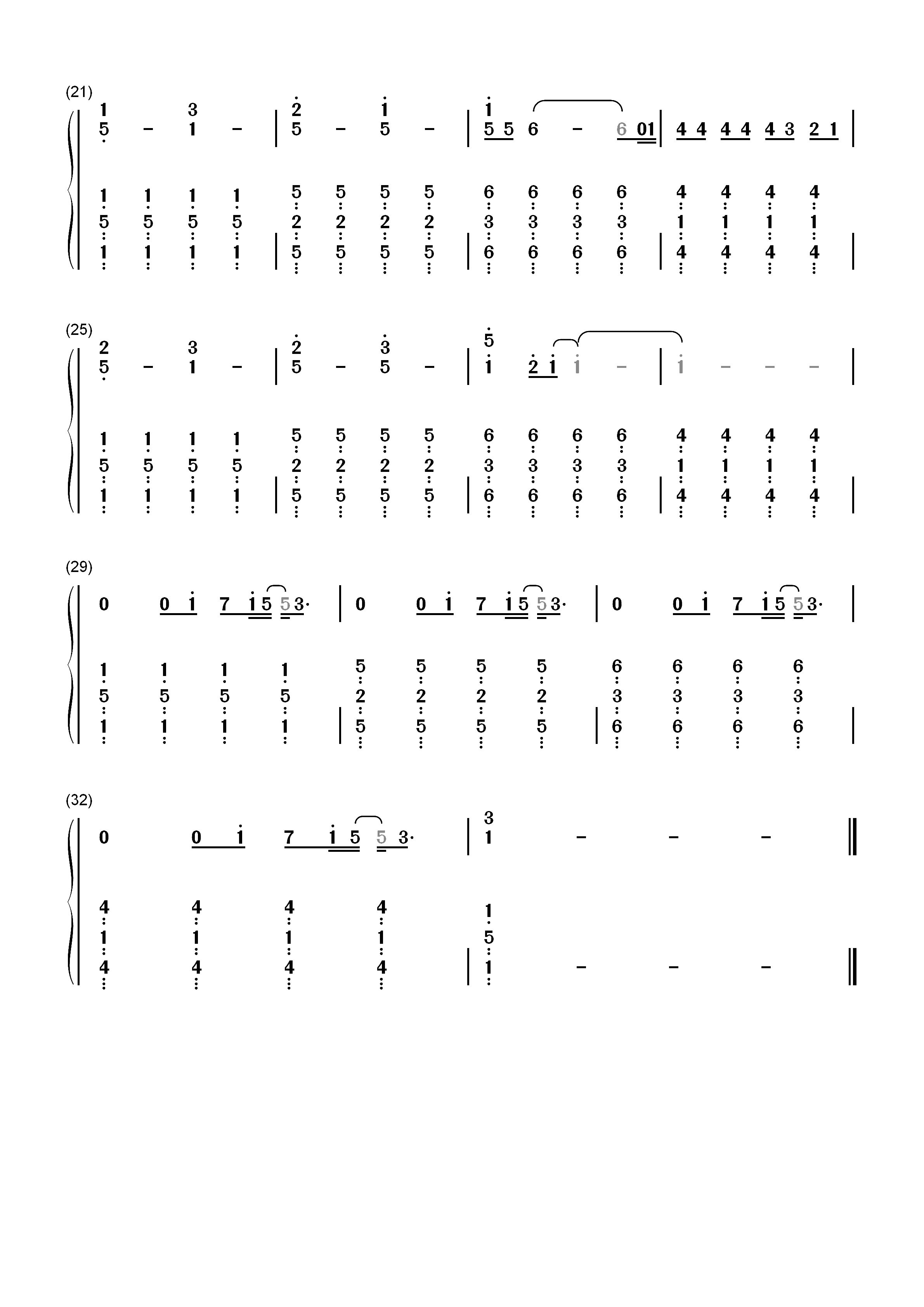 Marry Me-EOP教学曲双手简谱预览2