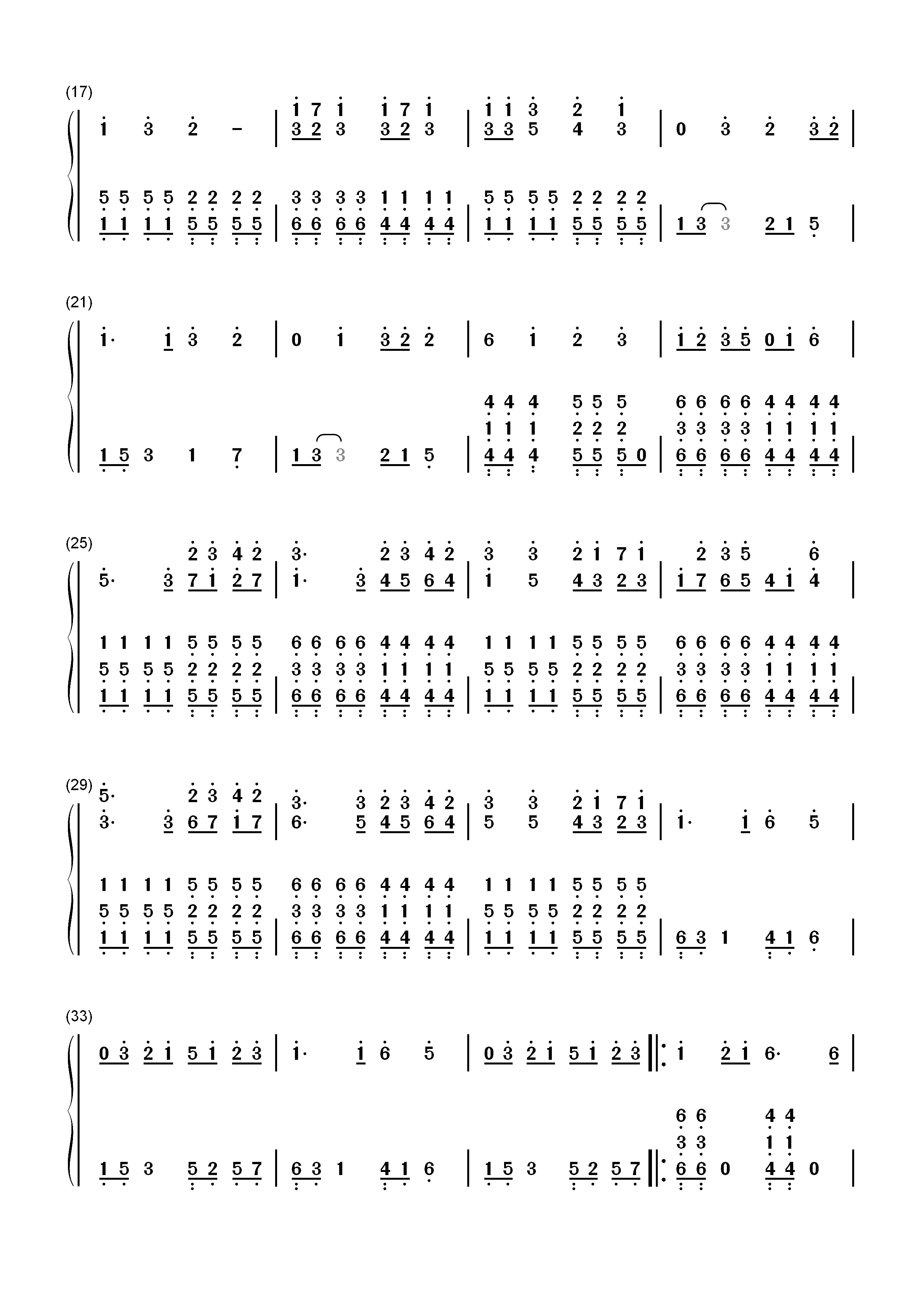 弱虫モンブラン-EOP教学曲双手简谱预览2