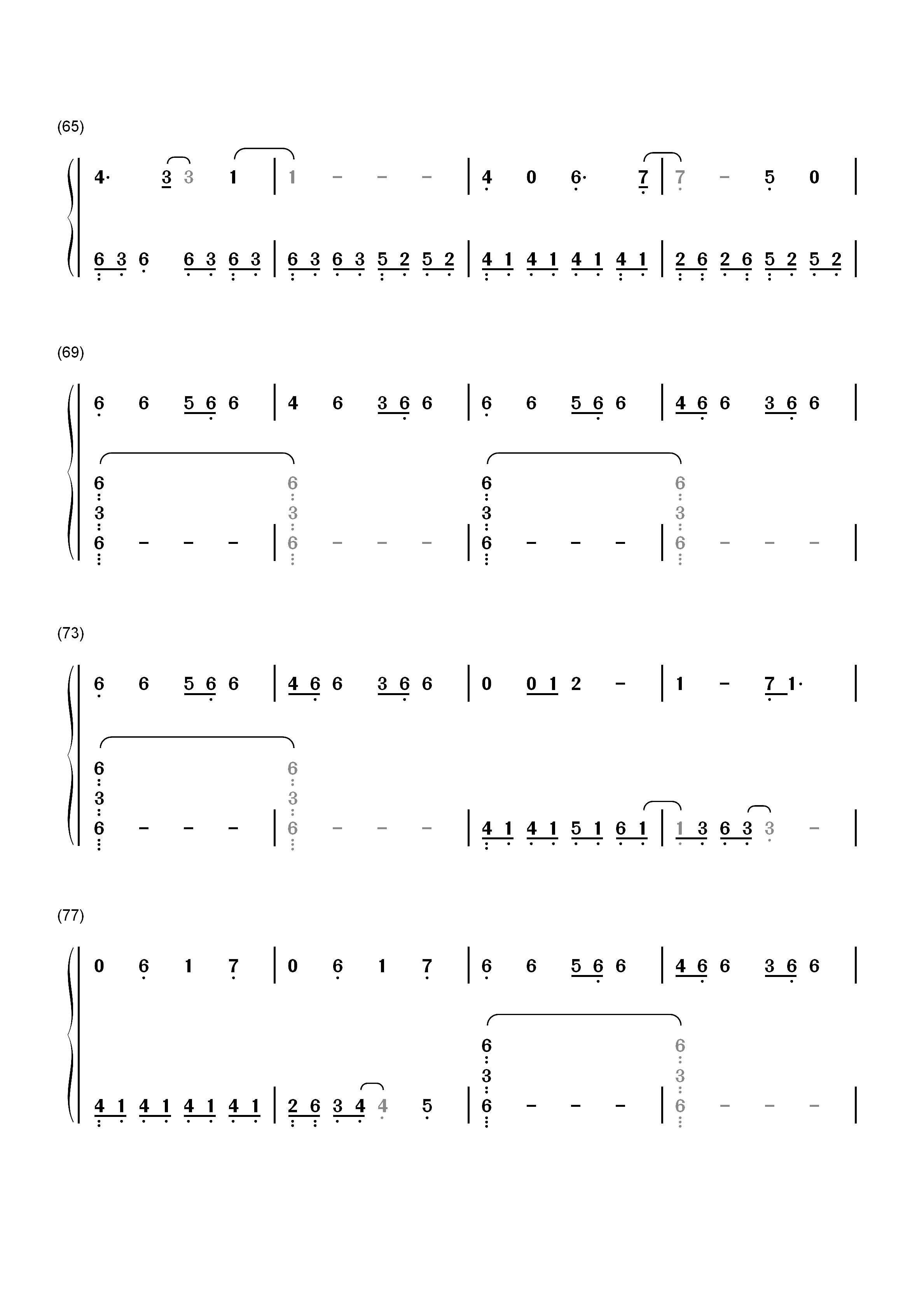 Lithium-Evanescence-EOP教学曲双手简谱预览4