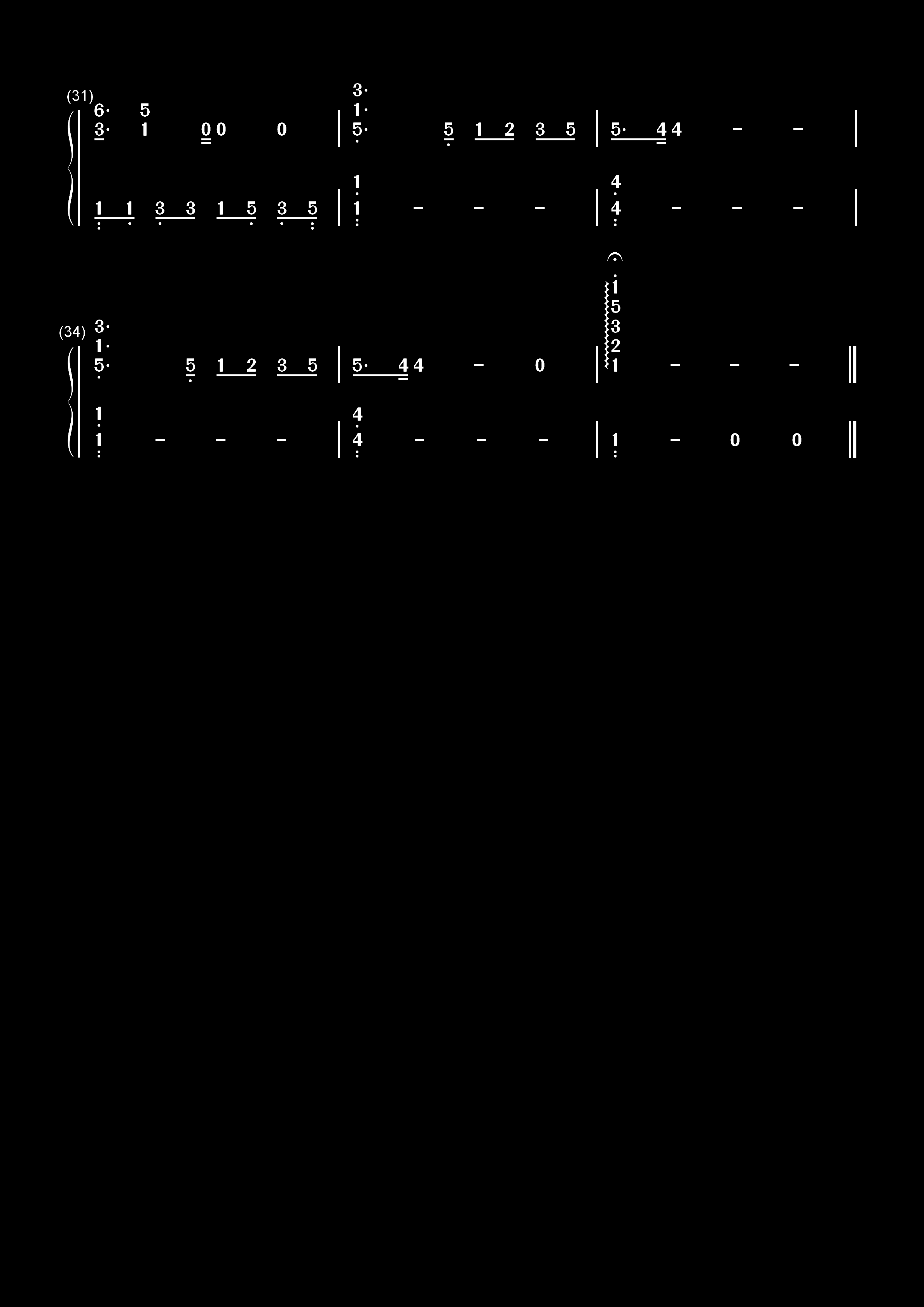 とめる（停下吧）-《ZETMAN》ED双手简谱预览3