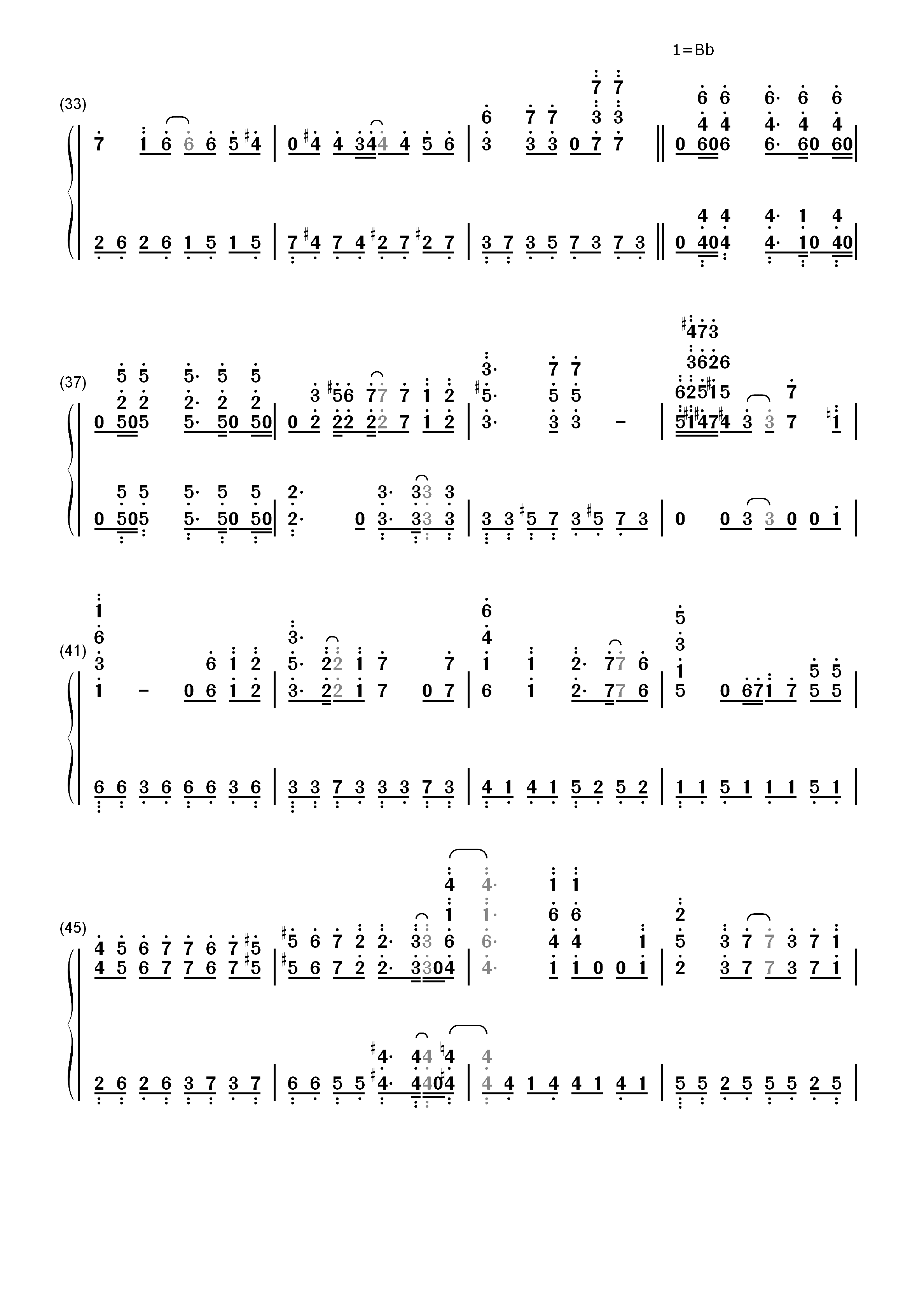 UNISONIA-Buddy Complex OP双手简谱预览3