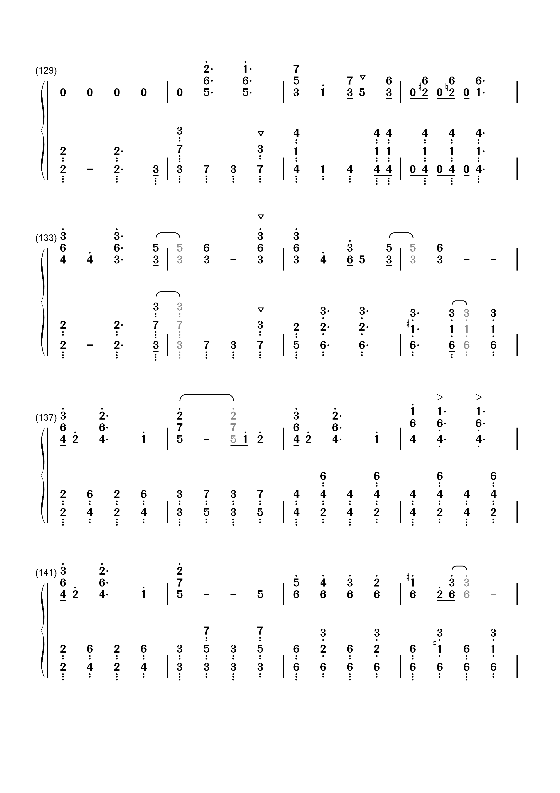 右肩の蝶-镜音双子双手简谱预览8