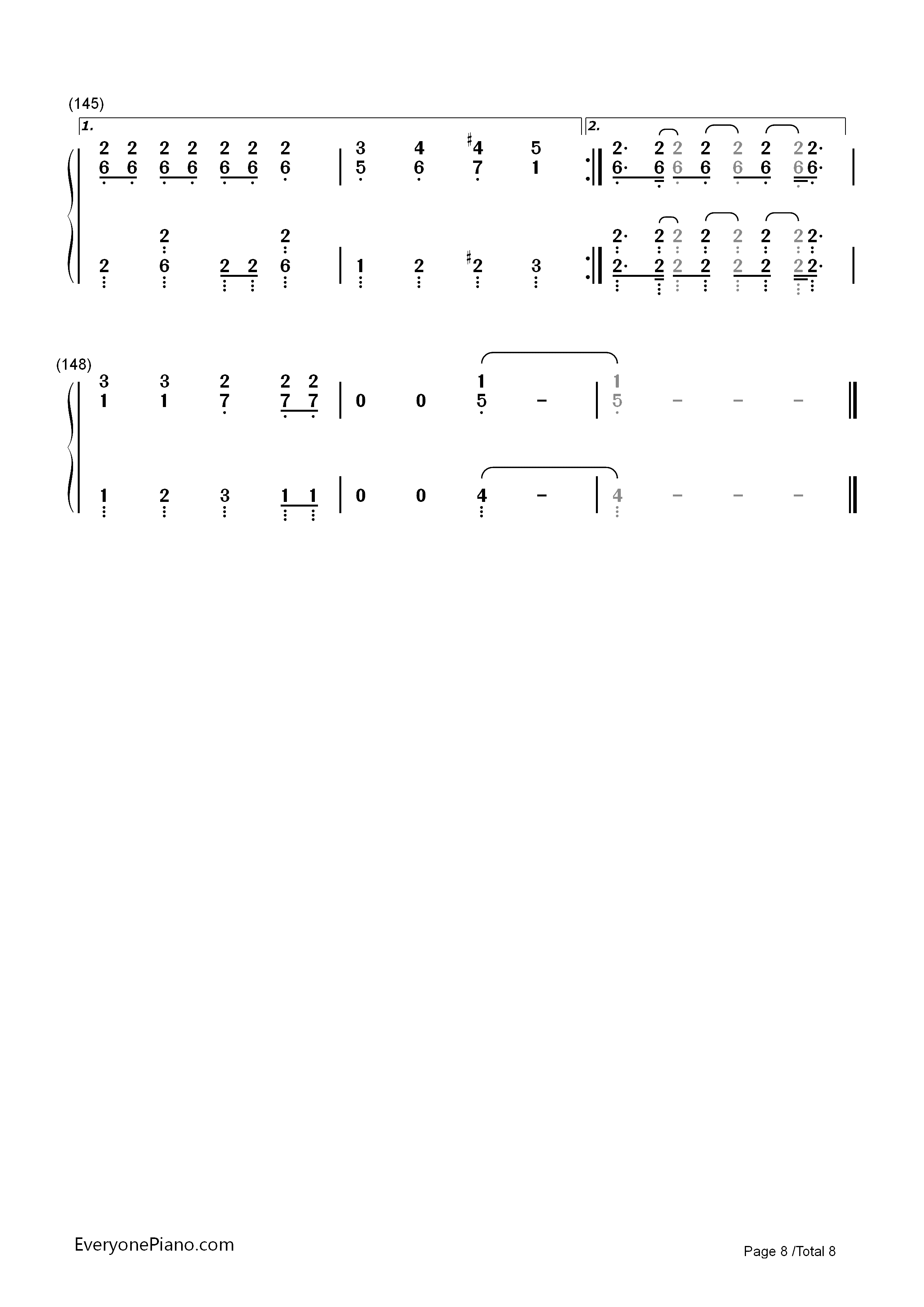 Calc.-初音ミク双手简谱预览8