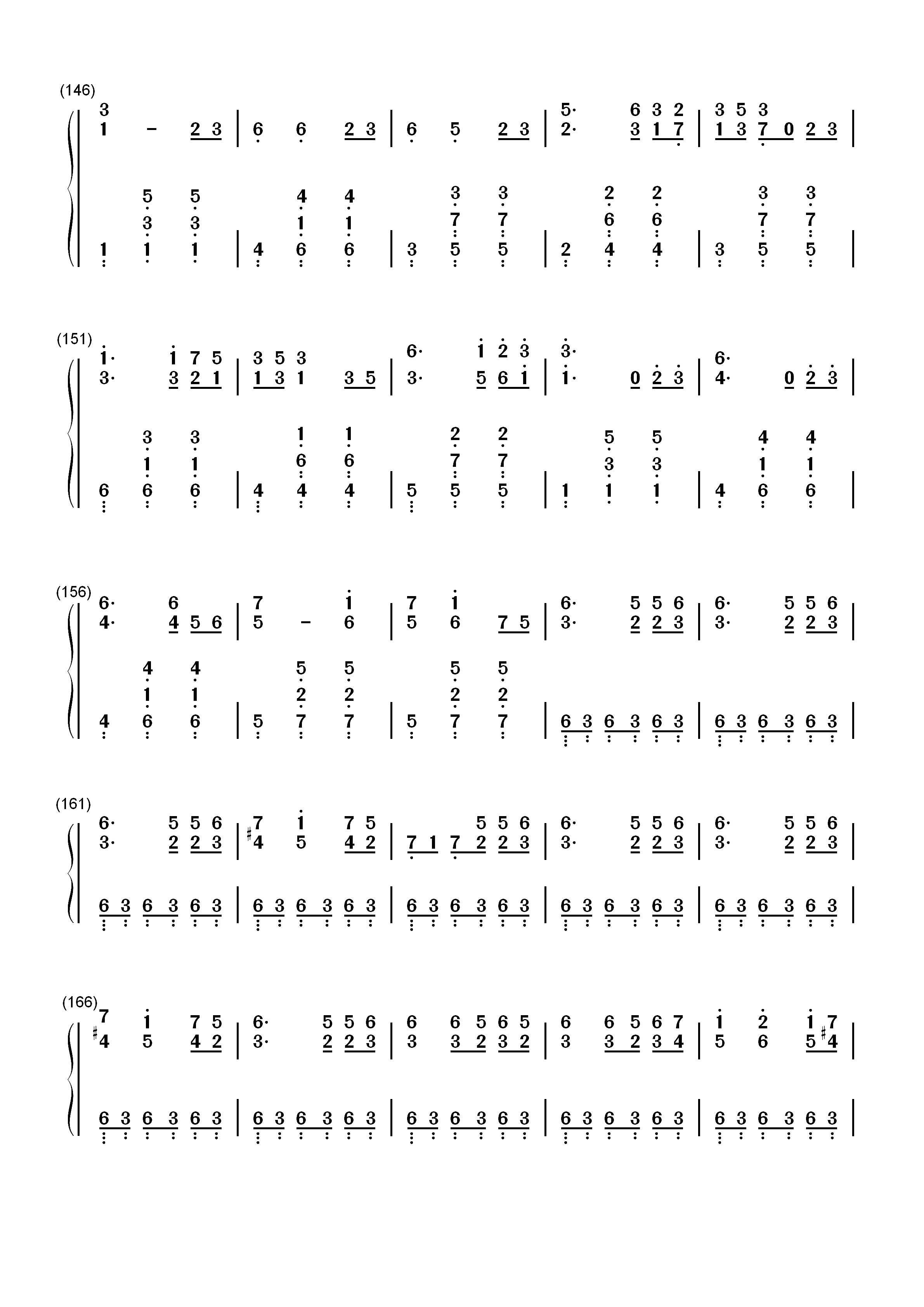 四季折の羽-鏡音リン 鏡音レン双手简谱预览6