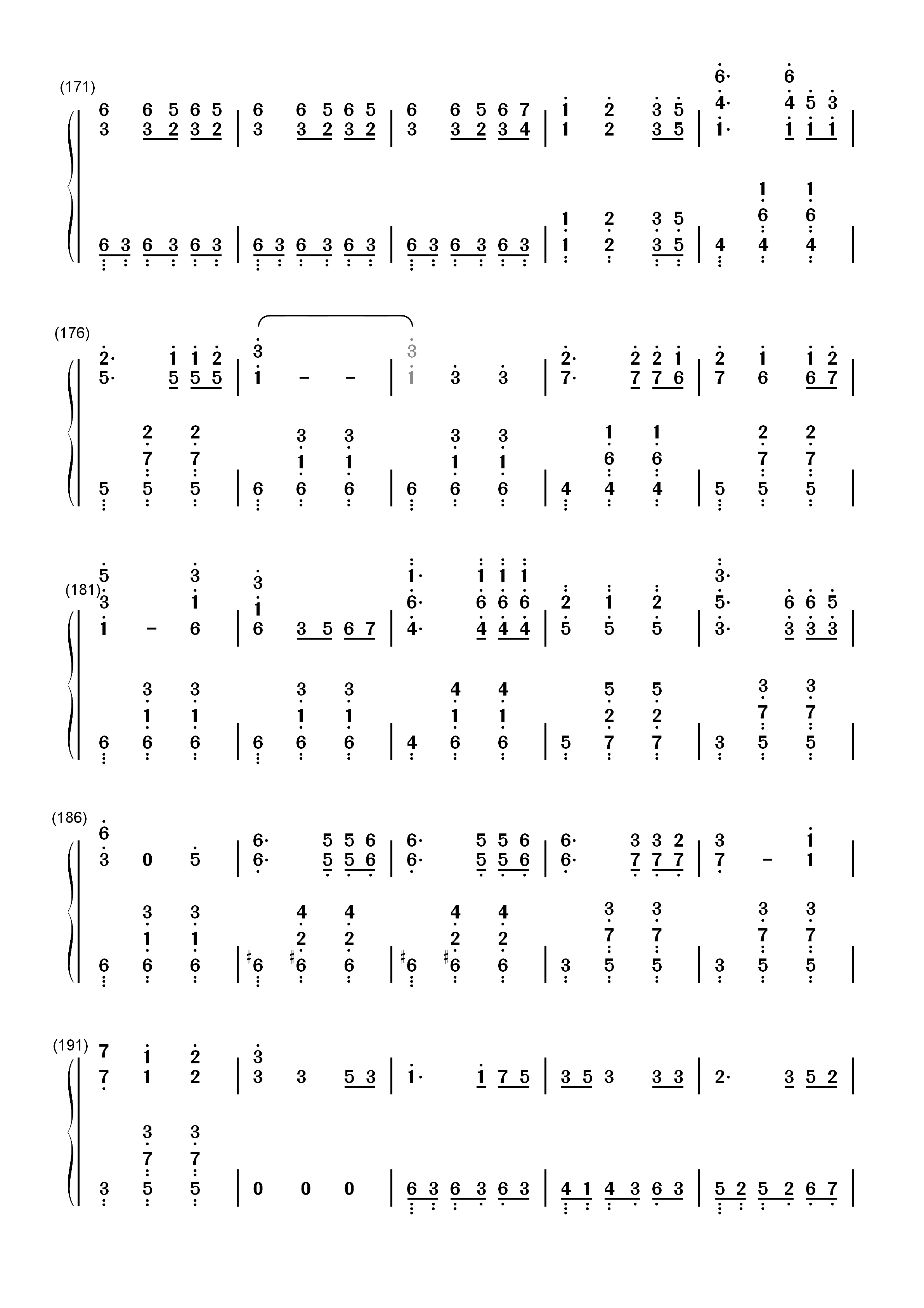 四季折の羽-鏡音リン 鏡音レン双手简谱预览7