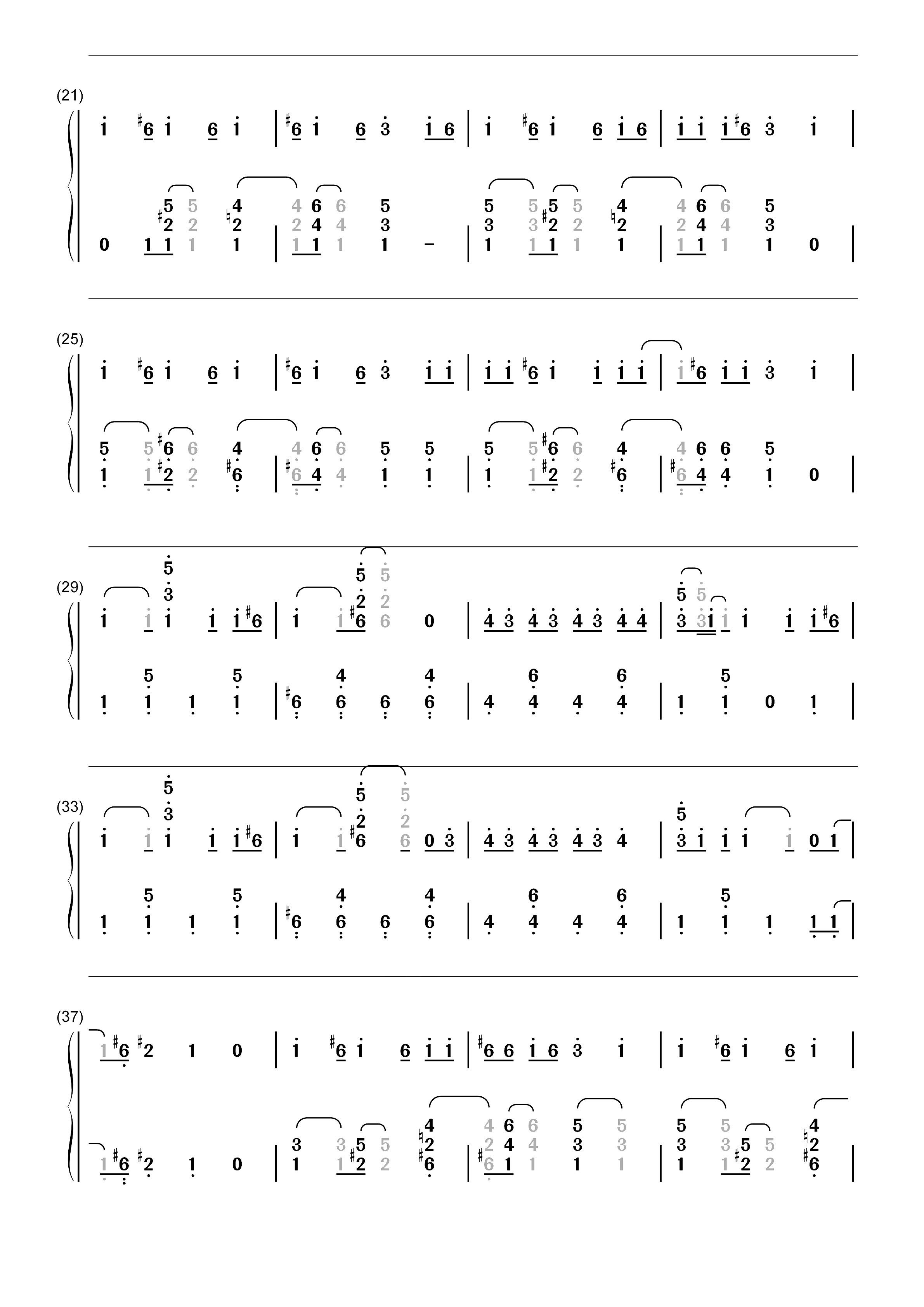 T.W.L-蜡笔小新OP14双手简谱预览2