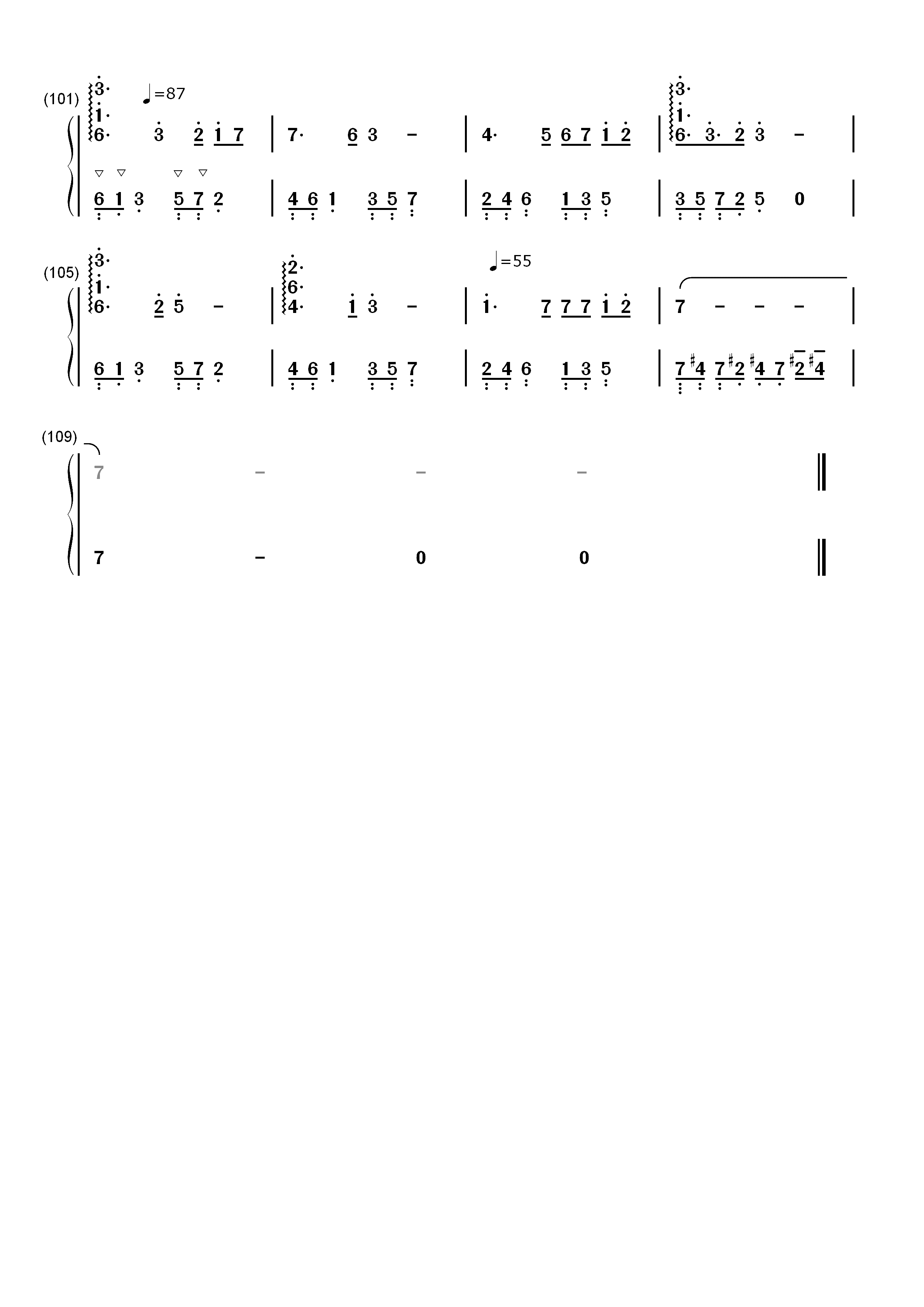 恋人を射ち堕とした日-Sound Horizon双手简谱预览6