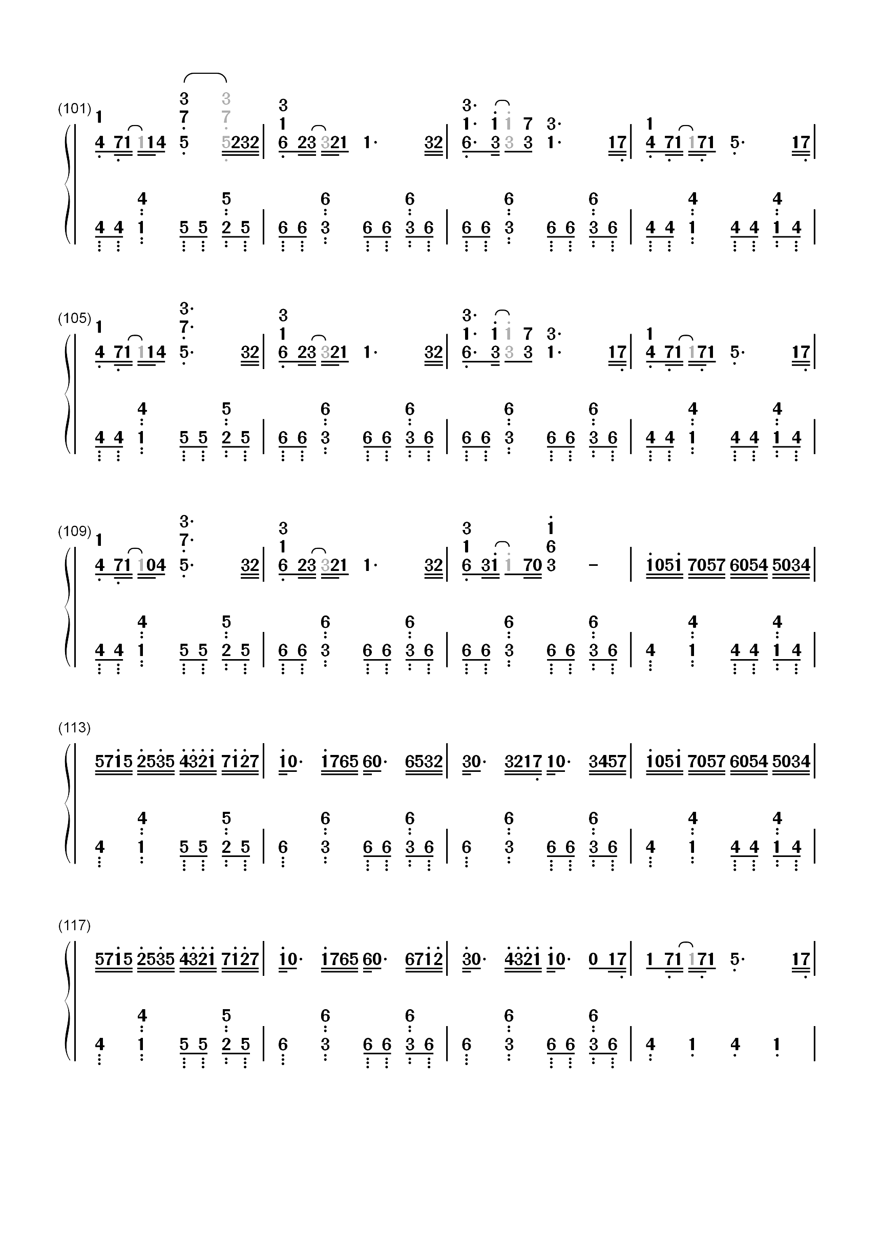 dorchadas-漆黒のシャルノスOP双手简谱预览6