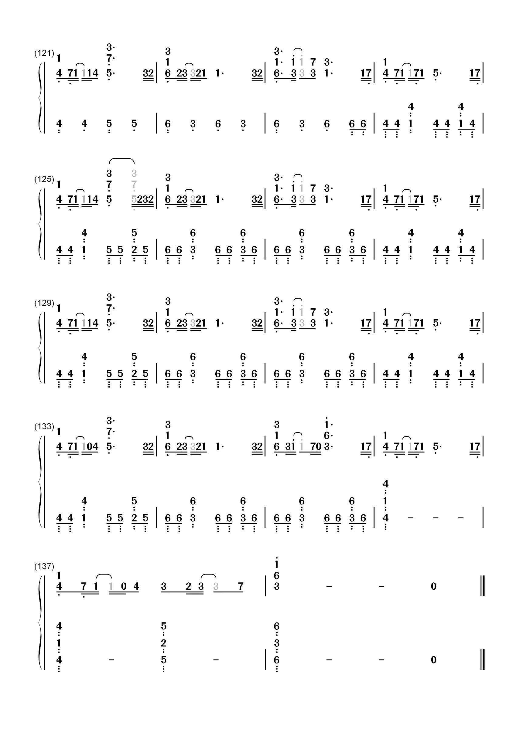 dorchadas-漆黒のシャルノスOP双手简谱预览7