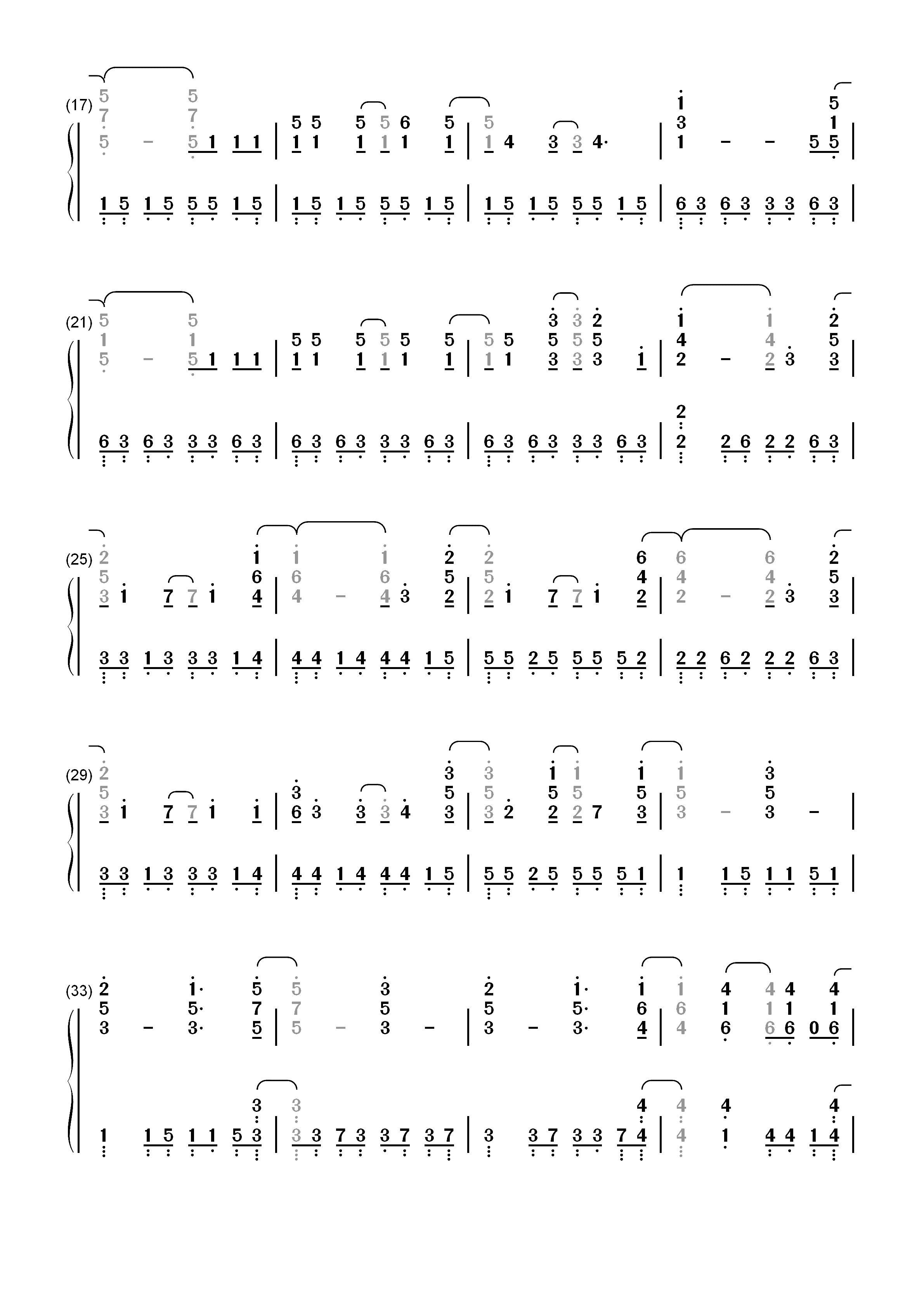 CHU-BURA-死神OP8双手简谱预览2