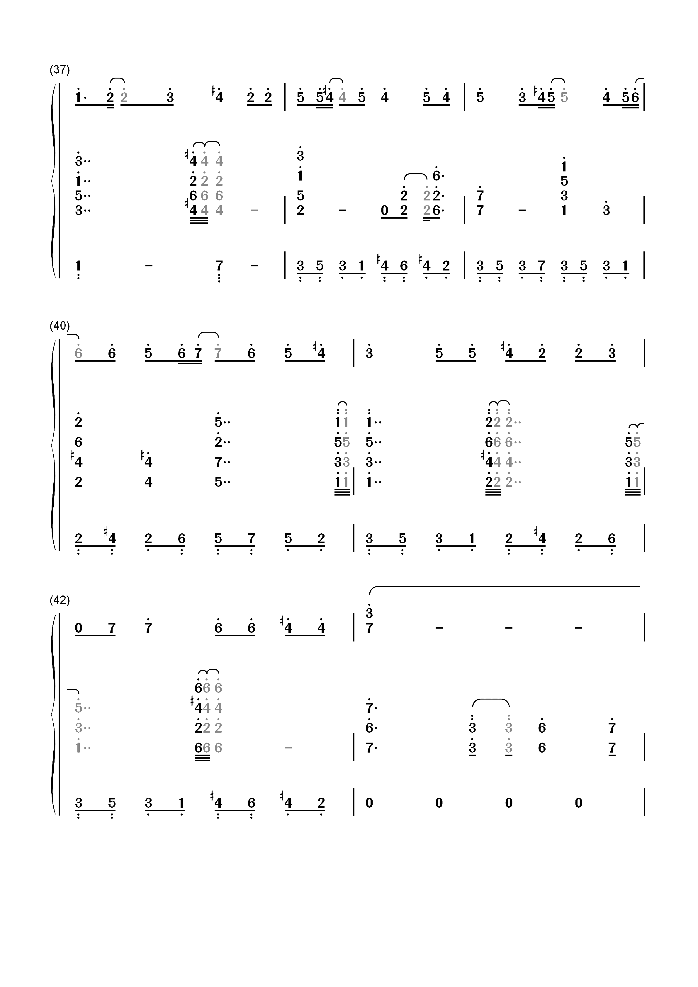 七つの海を渡る风のように-名侦探柯南 绀碧之棺主题曲双手简谱预览4