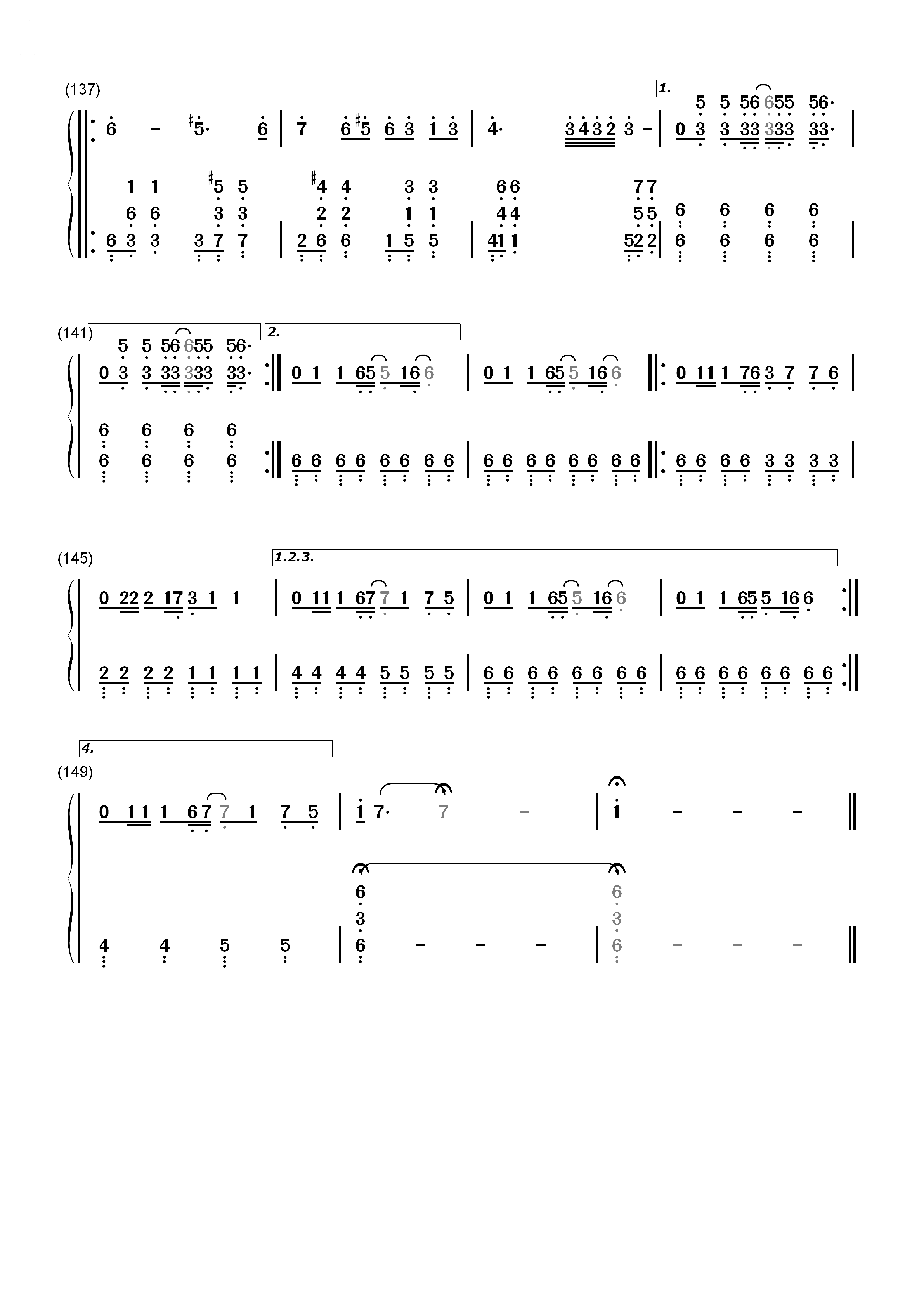 November Rain-Guns N Roses双手简谱预览8